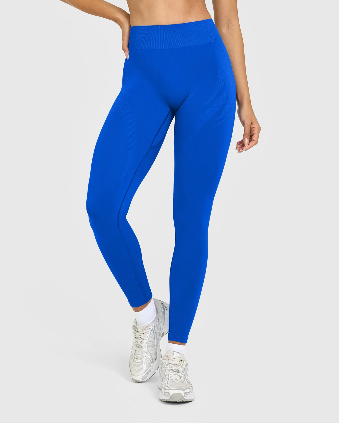 EnhanceLift™ Seamless Leggings with White Logo | Cobalt Blue - Image 6
