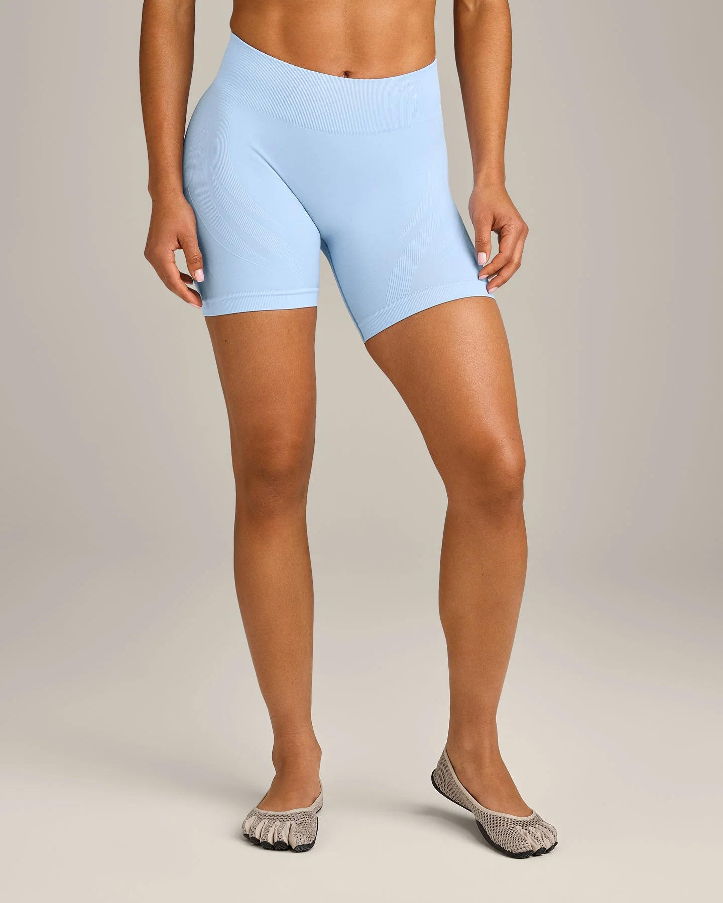 EnhanceLift™ Seamless Shorts with Grey Logo | Powdered Blue - Image 6