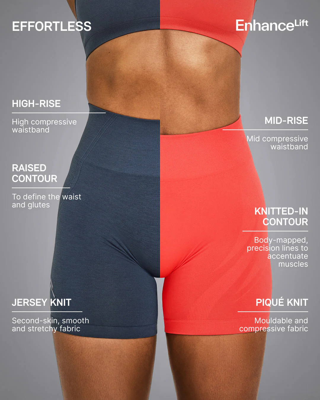 EnhanceLift™ Seamless Shorts with White Logo | Charged Coral - Image 4