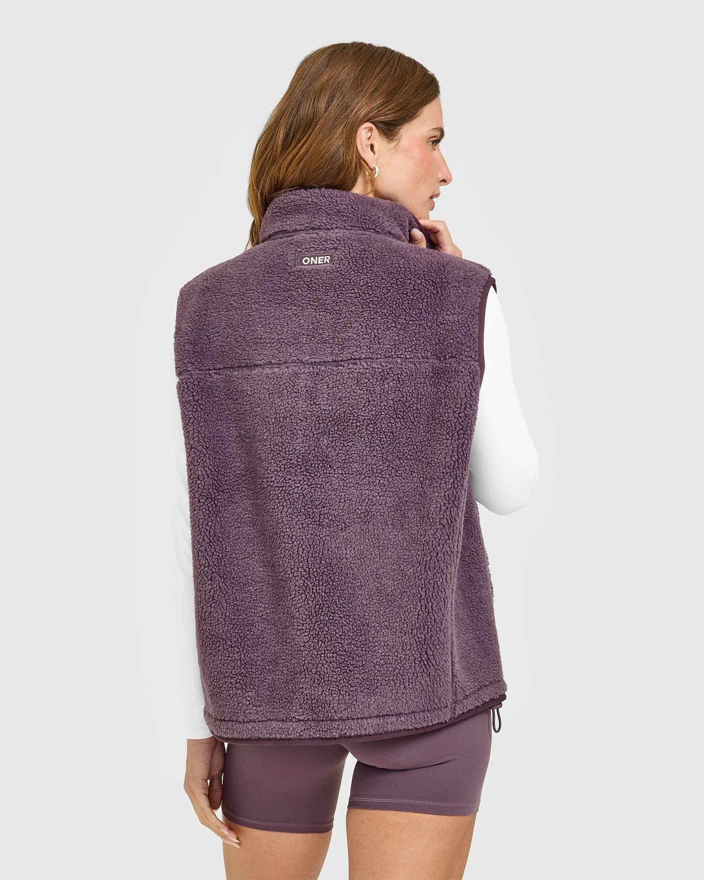 Fleece Gilet with Chest Pocket | Vintage Purple - Image 2