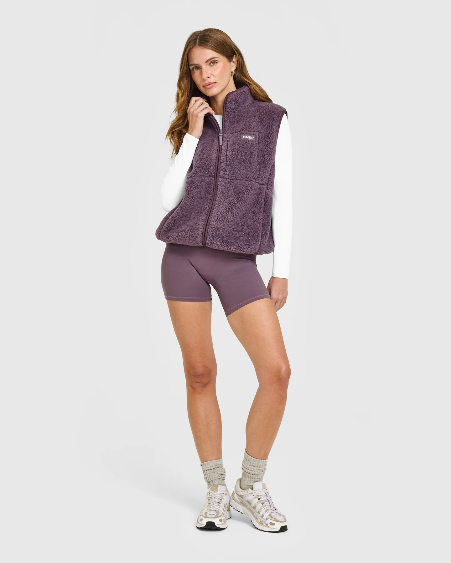 Fleece Gilet with Chest Pocket | Vintage Purple - Image 3