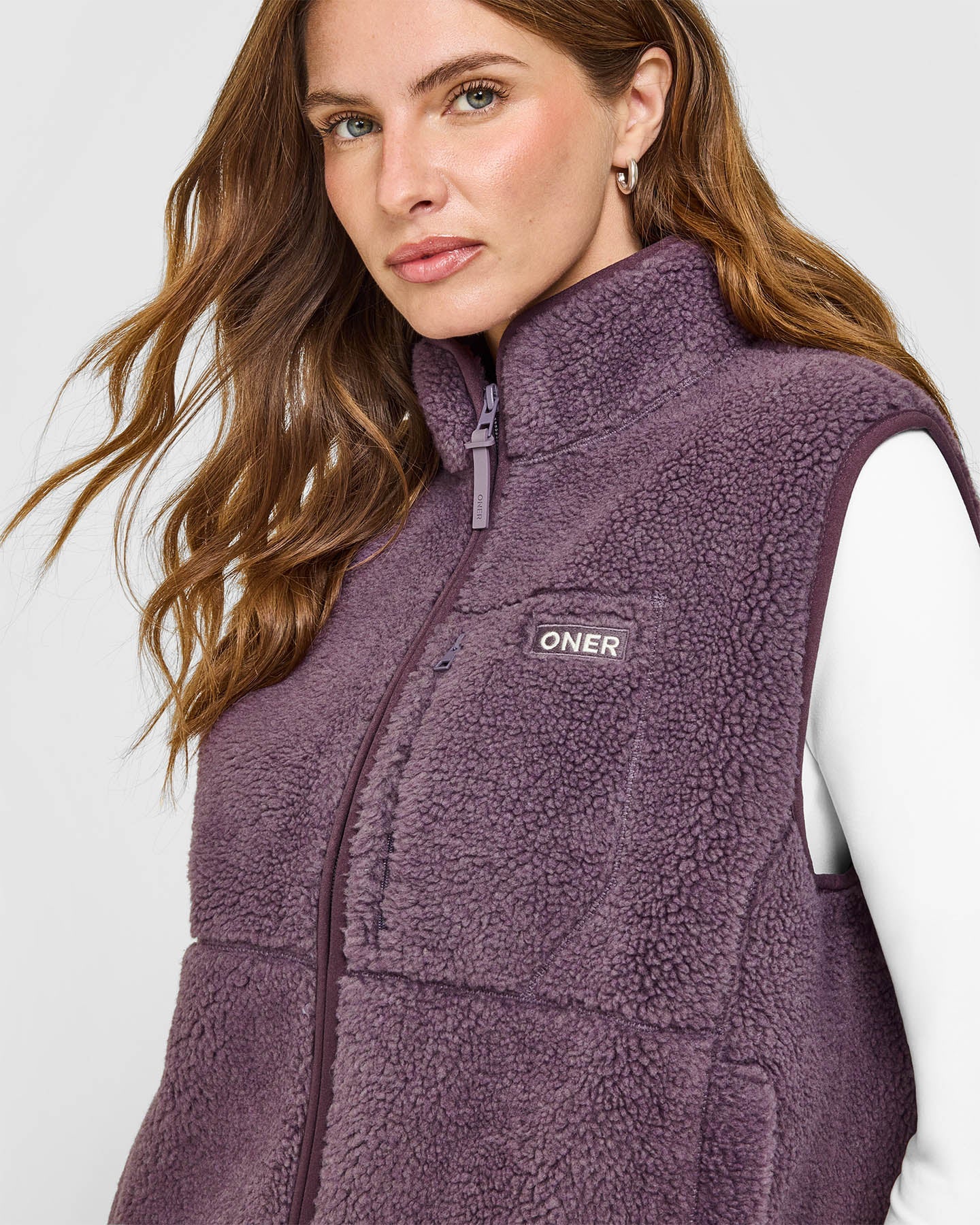 Fleece Gilet with Chest Pocket | Vintage Purple - Image 6