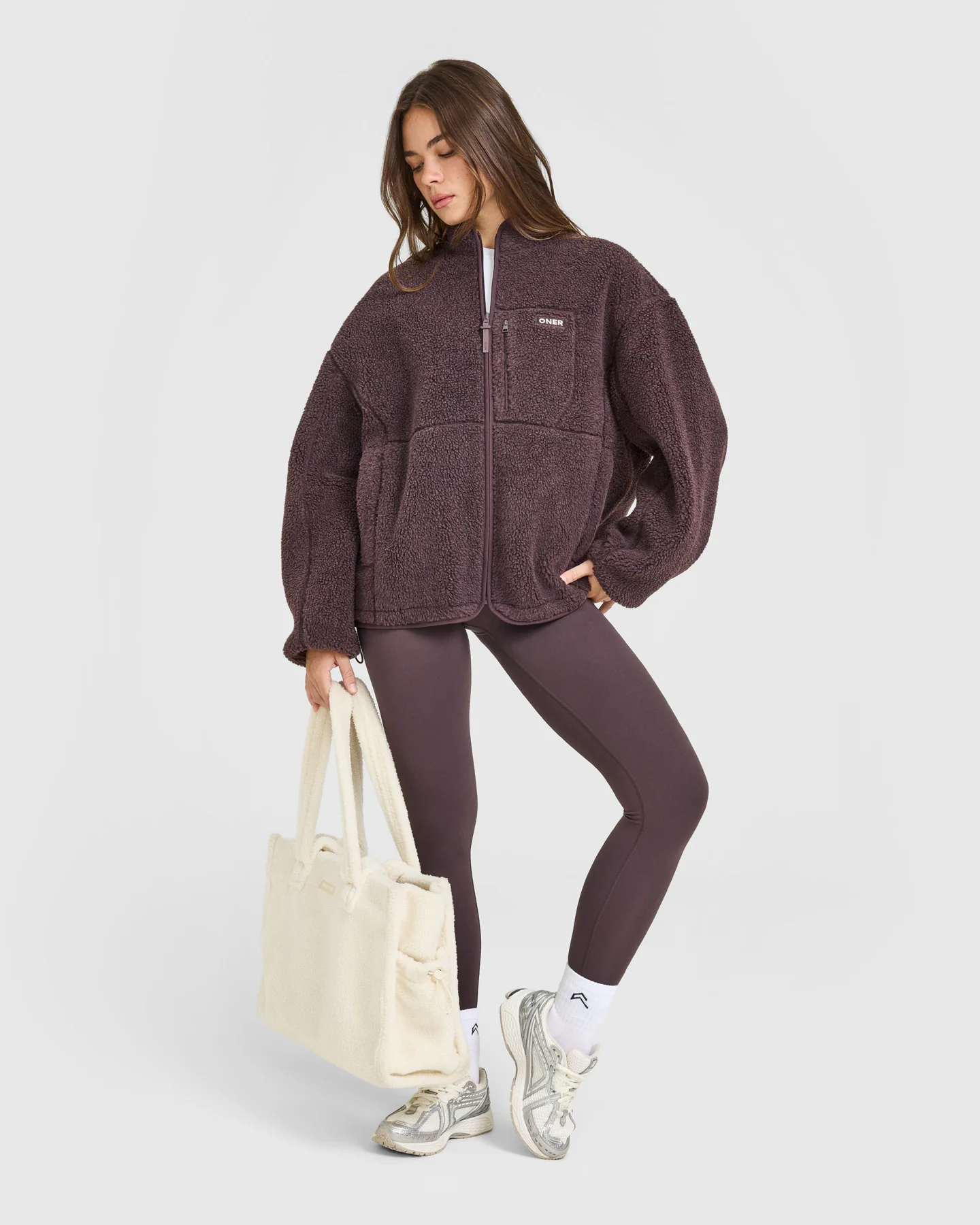 Fleece Jacket with Chest Pocket | Umber Brown - Image 3