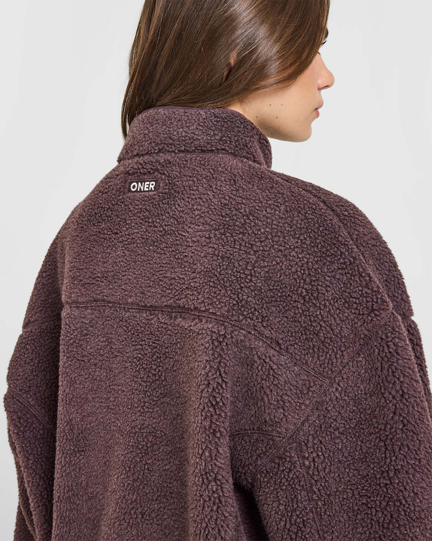 Fleece Jacket with Chest Pocket | Umber Brown - Image 4