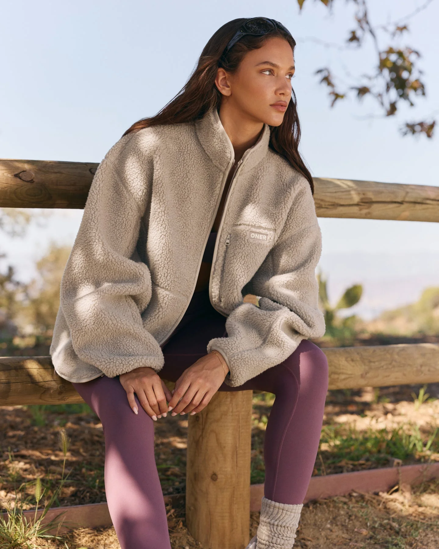 Fleece Jacket with Chest Pocket | Warm Sand - Image 2