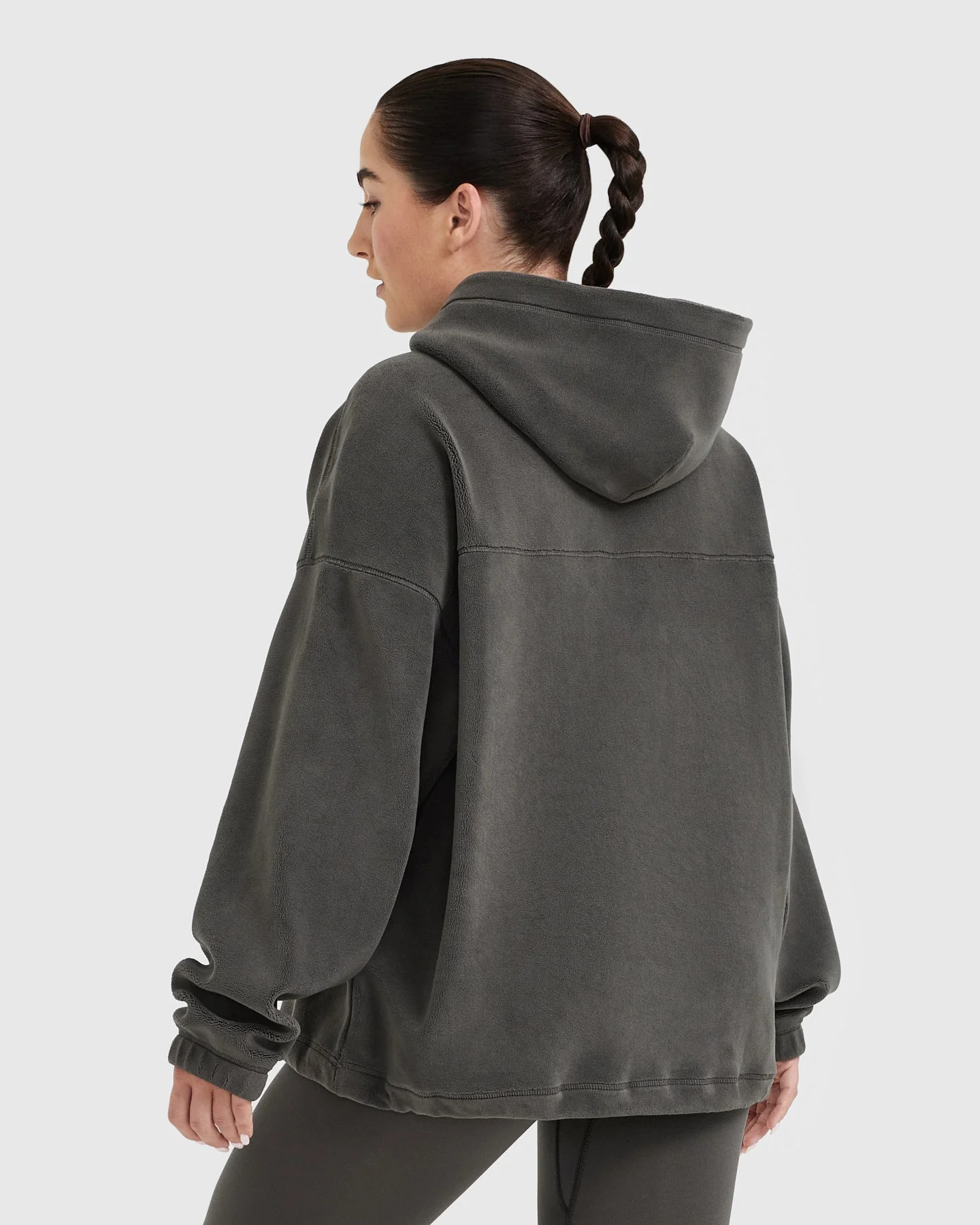 Fleece Oversized Hoodie | Deep Taupe - Image 2