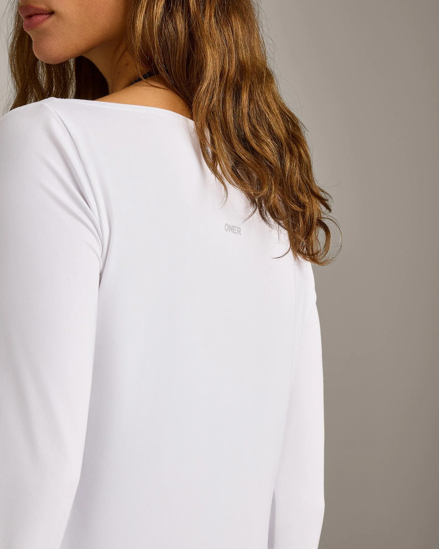 FormeSoft™ Relaxed Slash Neck Long Sleeve Top | White - Image 5