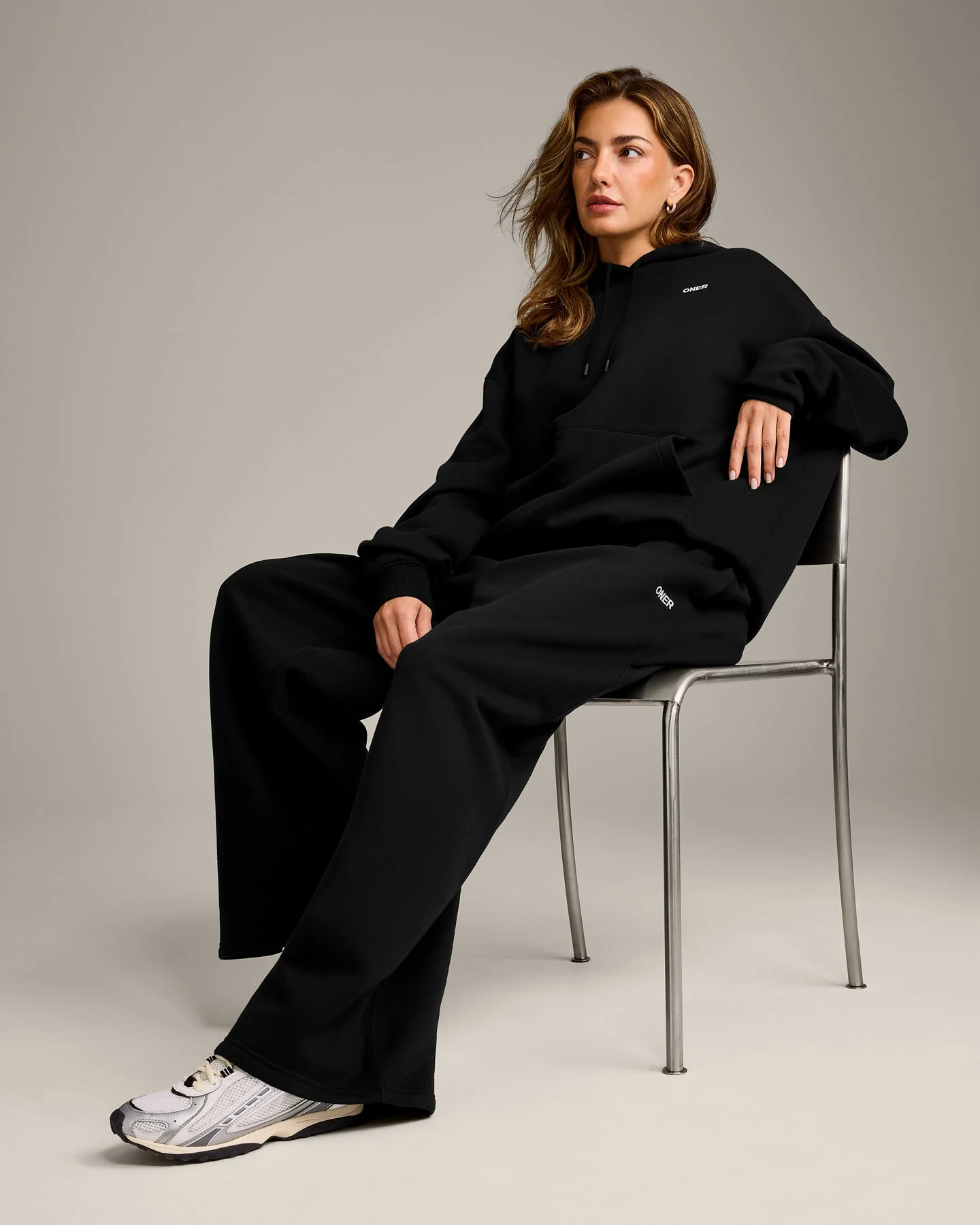 Foundations Cosy Oversized Hoodie | Black - Image 2
