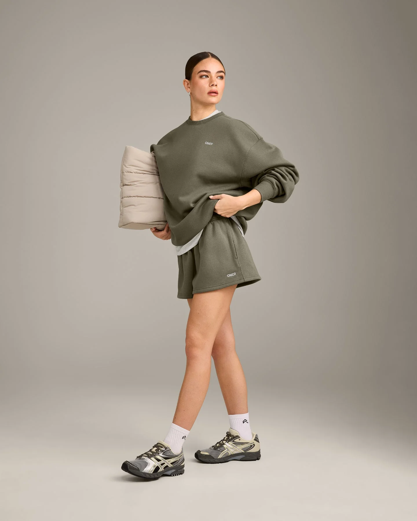 Foundations Cosy Oversized Sweatshirt | Alpine Green - Image 3