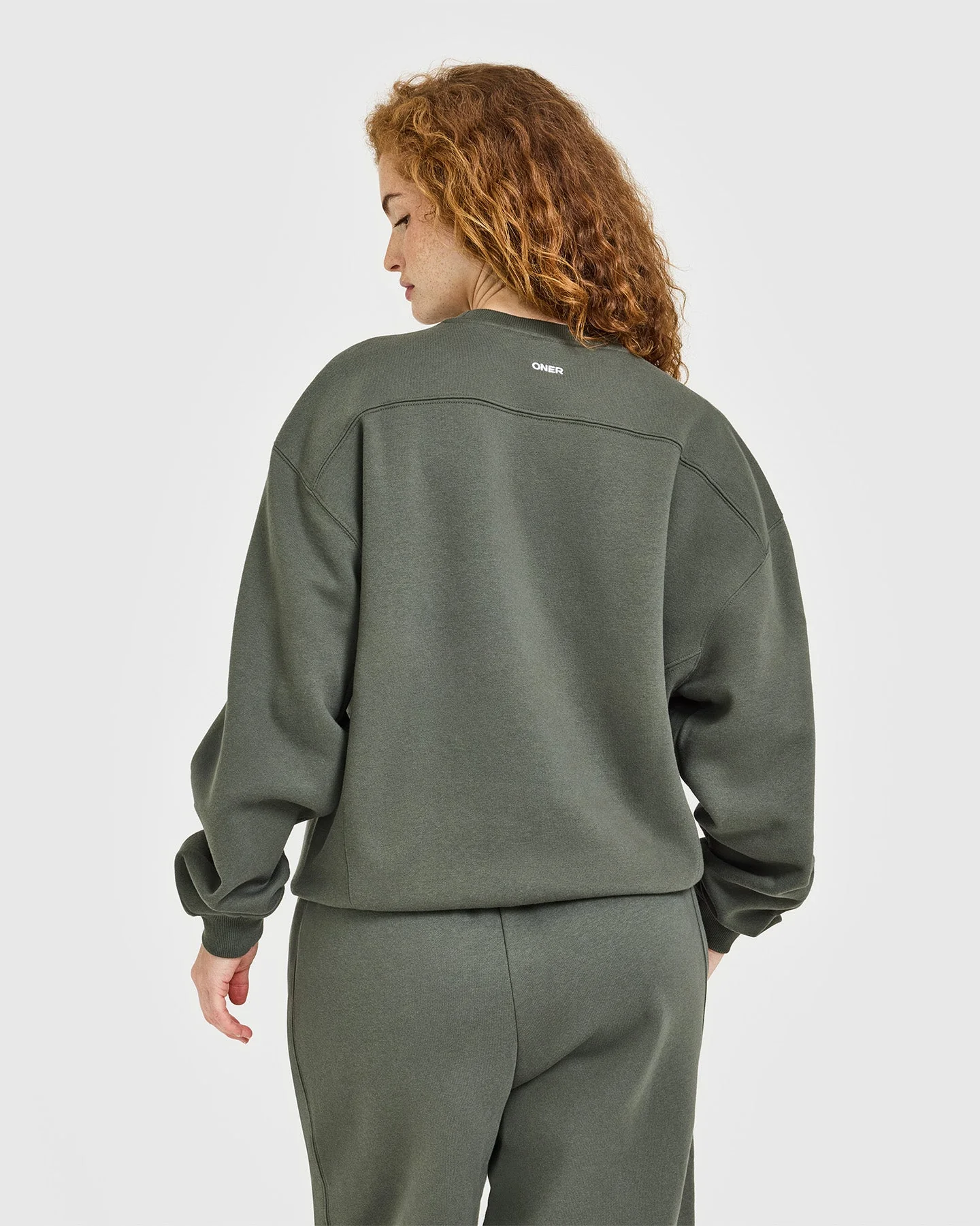 Foundations Crew Neck Sweatshirt | Dark Khaki - Image 4