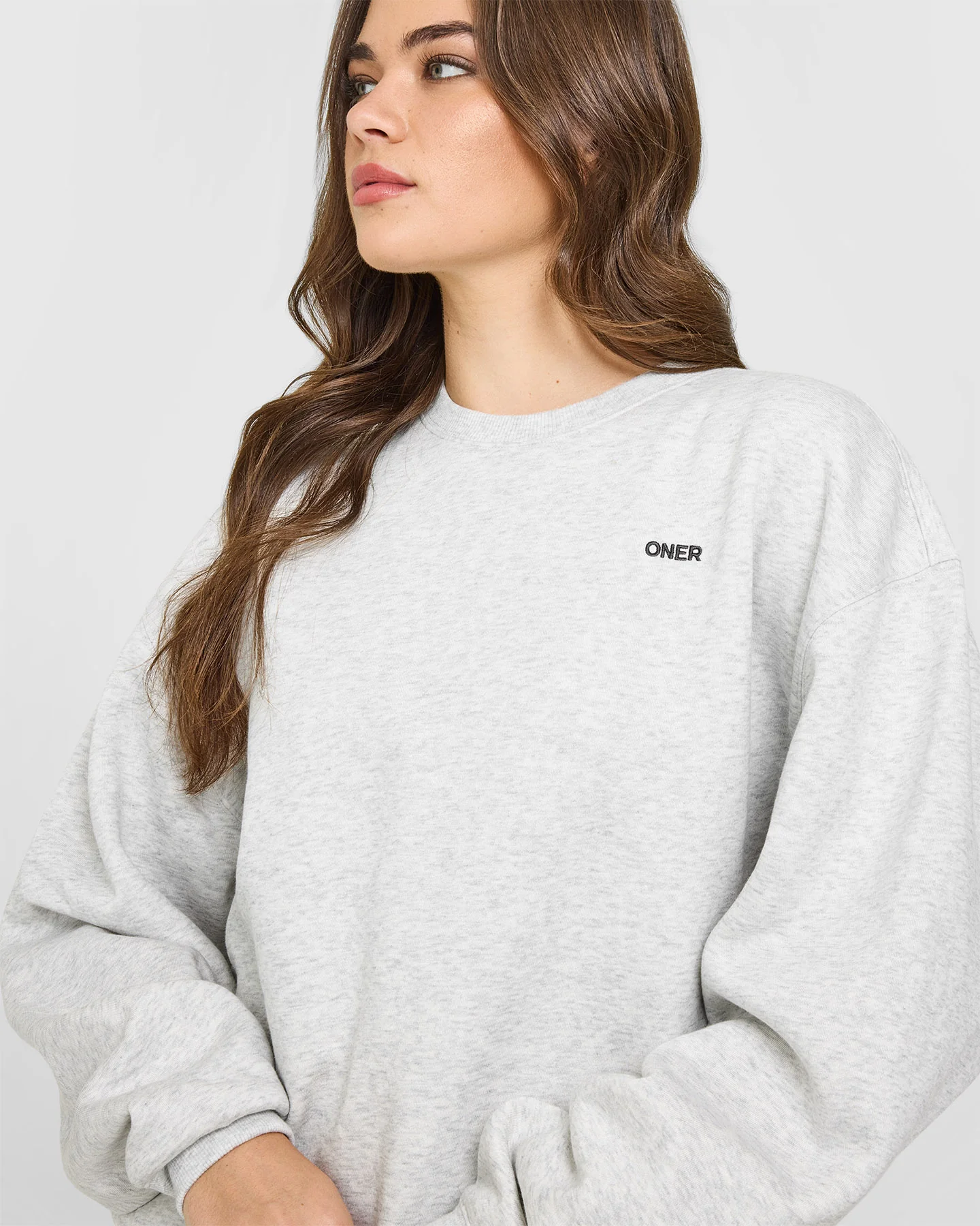 Foundations Crew Neck Sweatshirt | Light Grey Marl - Image 2