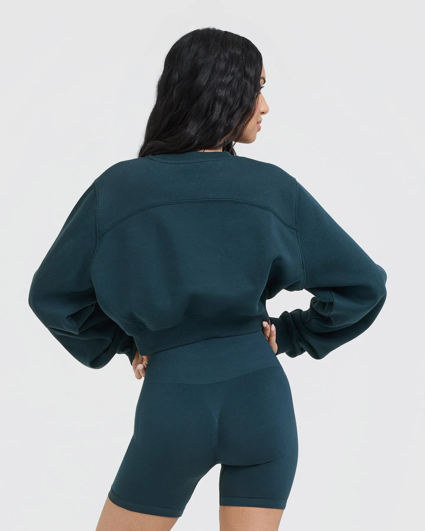 Foundations Crop Sweatshirt | Oil Blue - Image 2