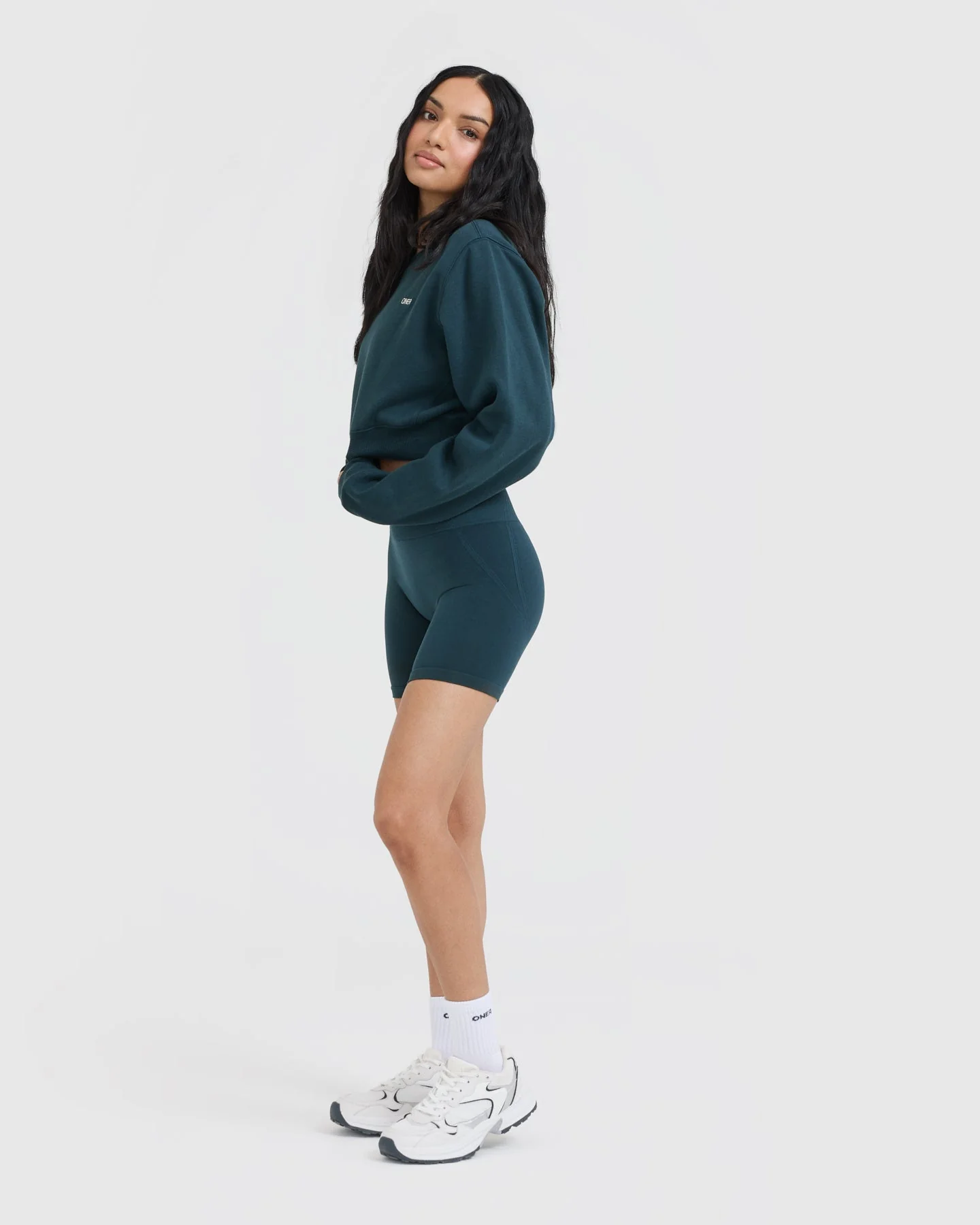 Foundations Crop Sweatshirt | Oil Blue - Image 3