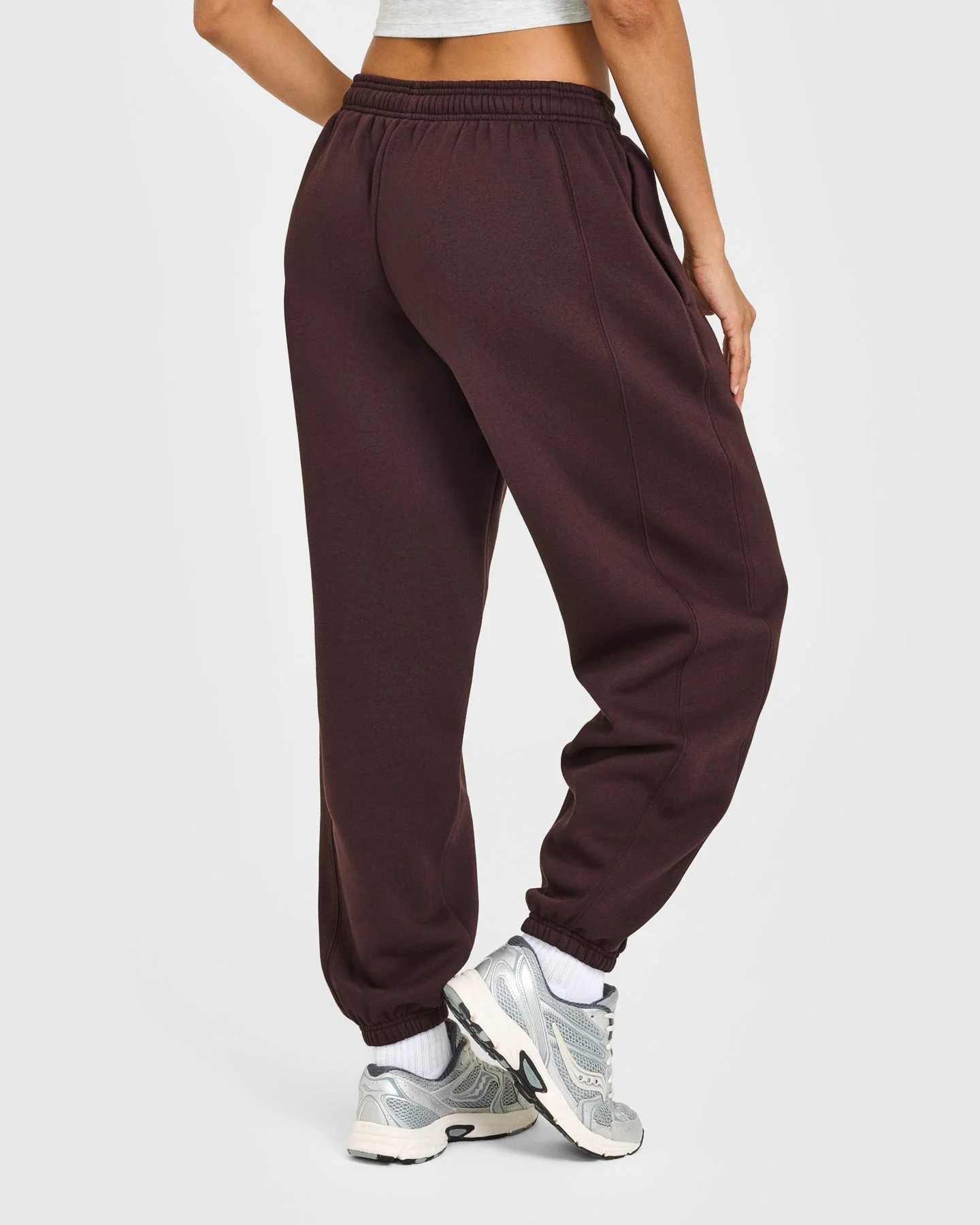Foundations Joggers with Grey Logo | Plum Brown - Image 2