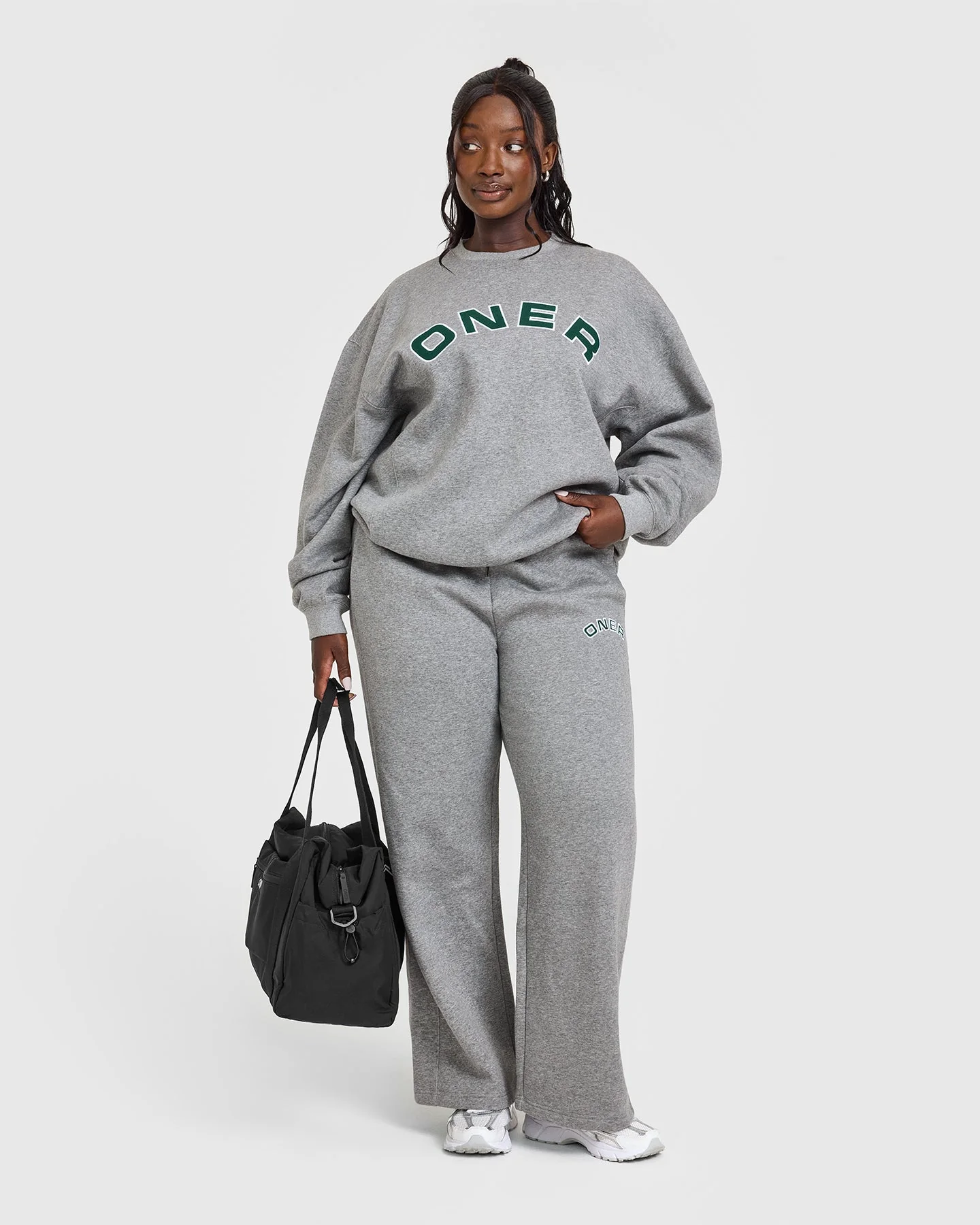Foundations Oversized Graphic Sweatshirt | Charcoal Marl - Image 2