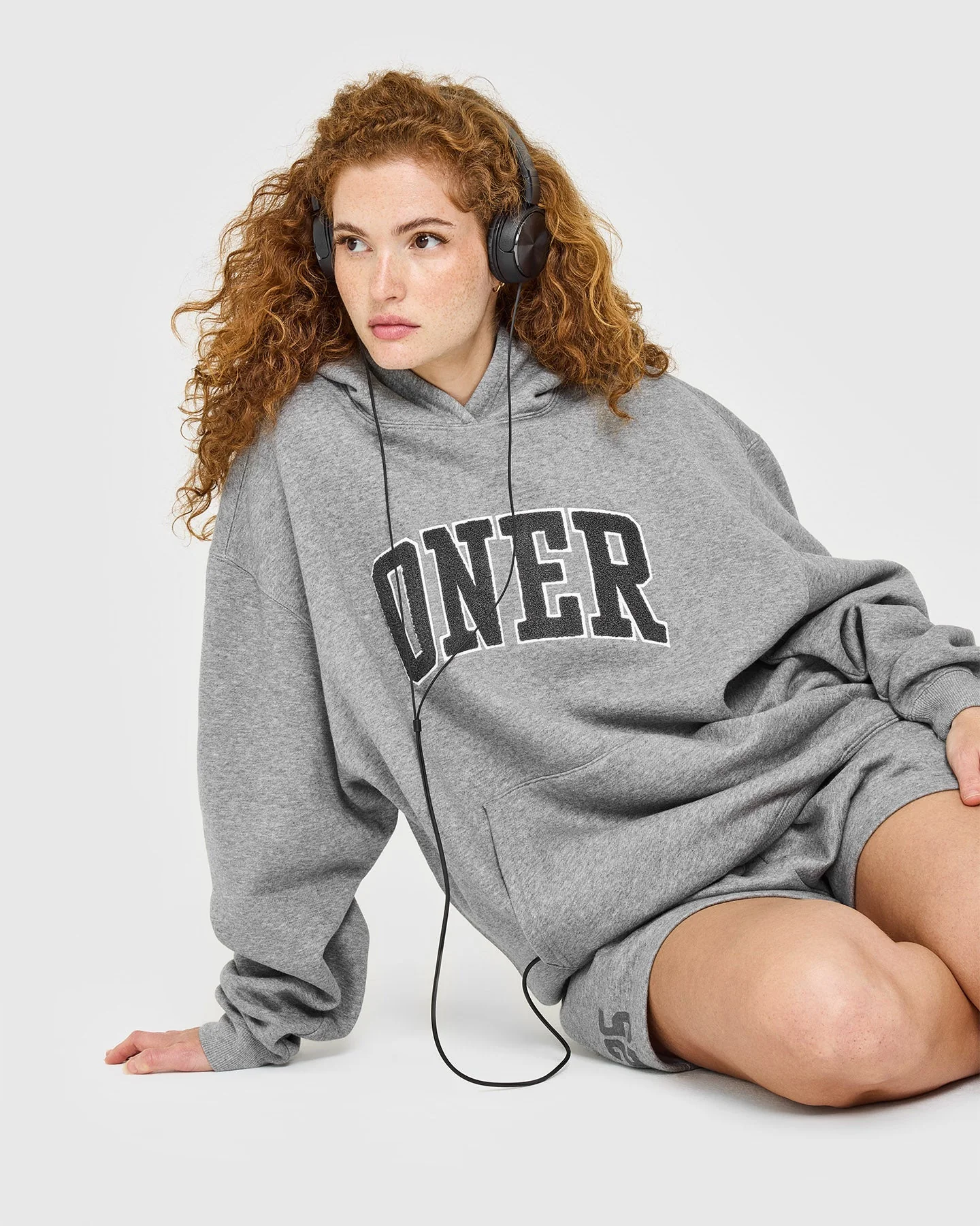 Foundations Oversized Oner 25 Hoodie | Charcoal Marl - Image 2