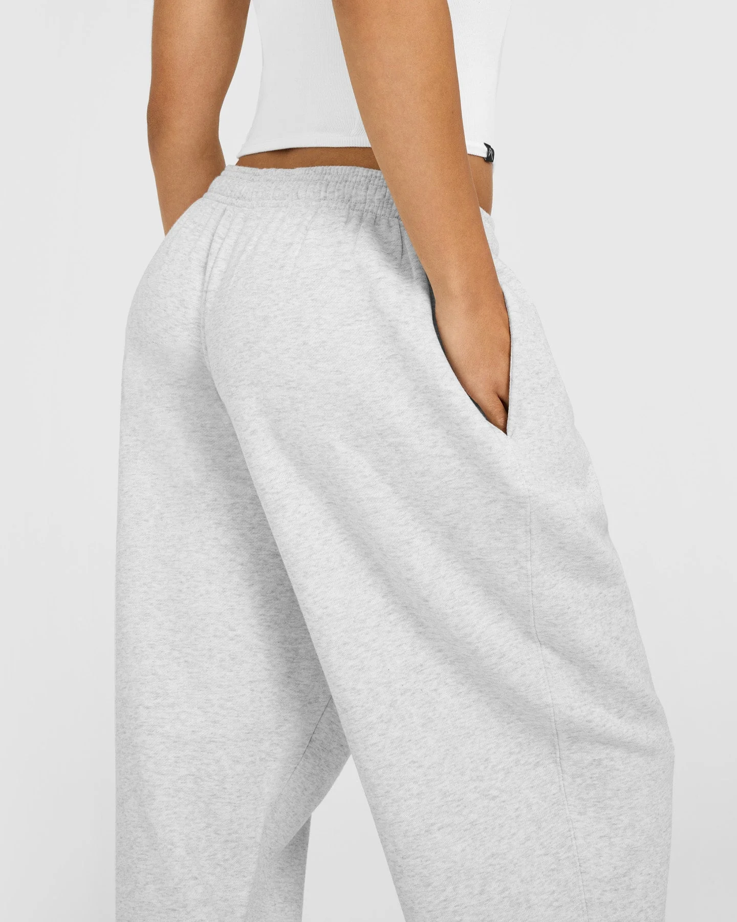 Foundations Oversized Oner Girlfriend Joggers | Light Grey Marl - Image 4