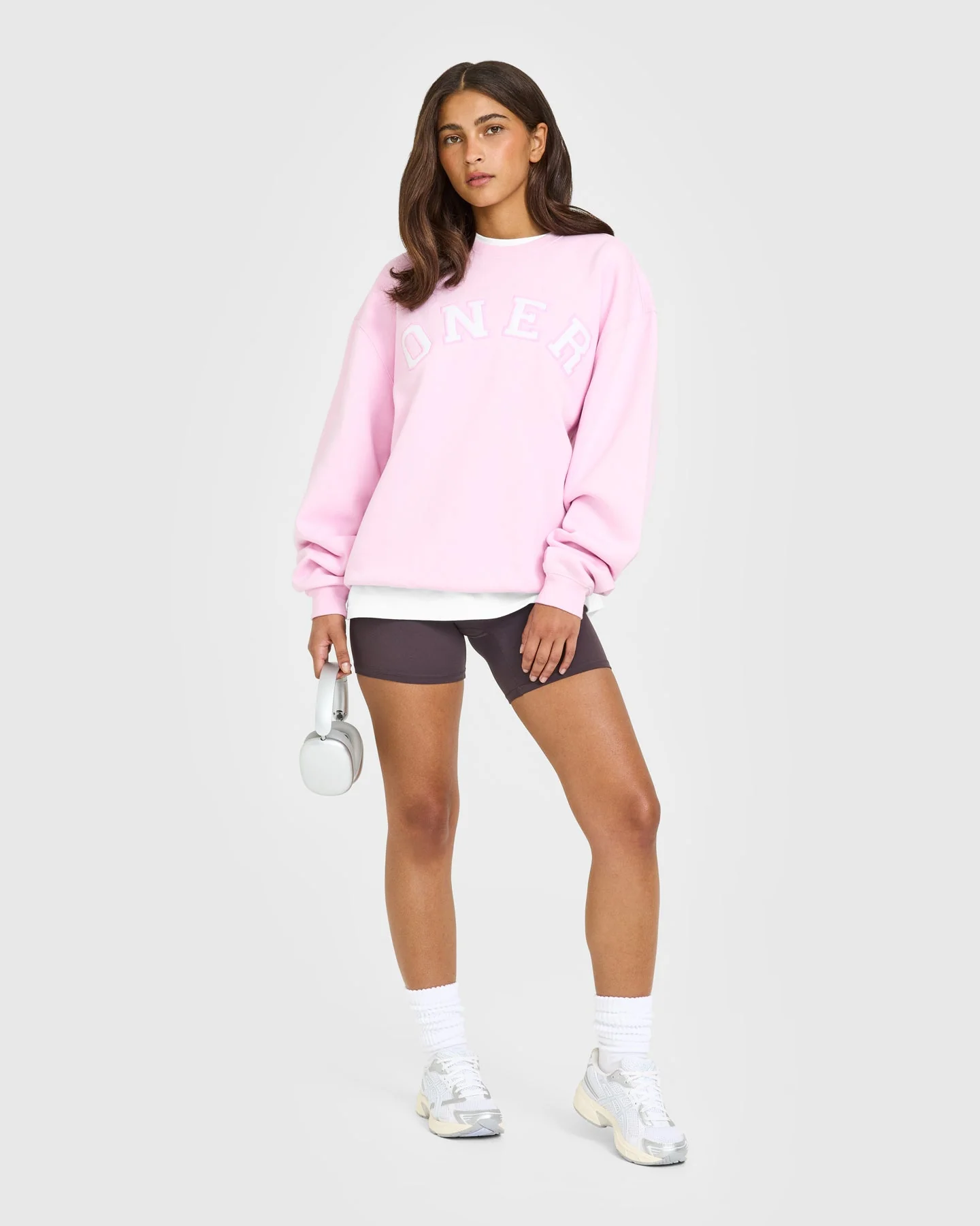 Foundations Oversized Oner Girlfriend Sweatshirt | Chalk Pink - Image 3