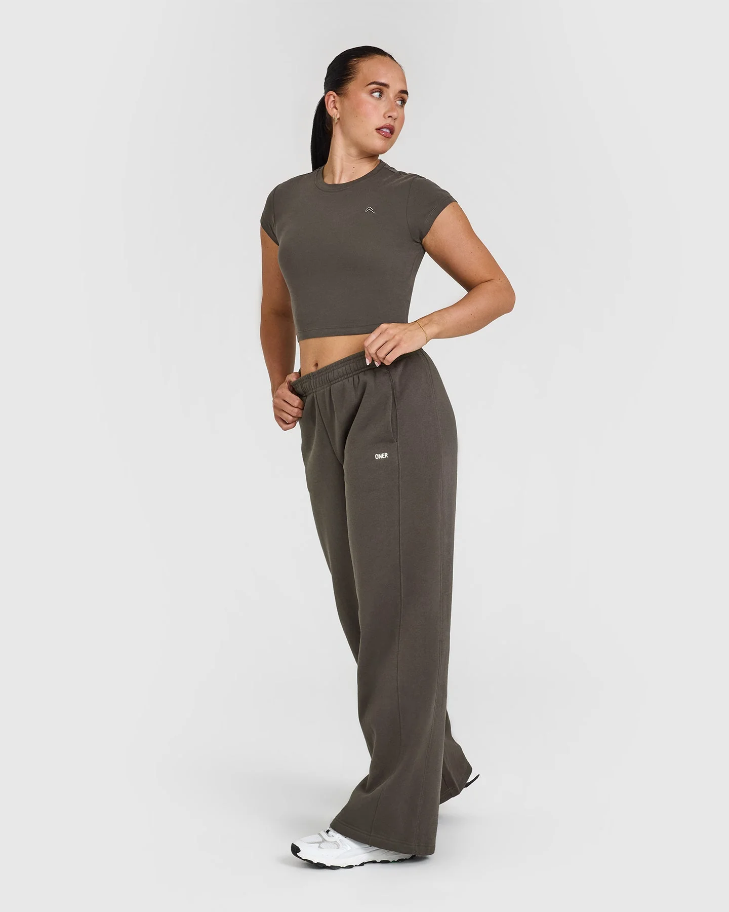 Foundations Straight Leg Joggers | Deep Taupe - Image 3