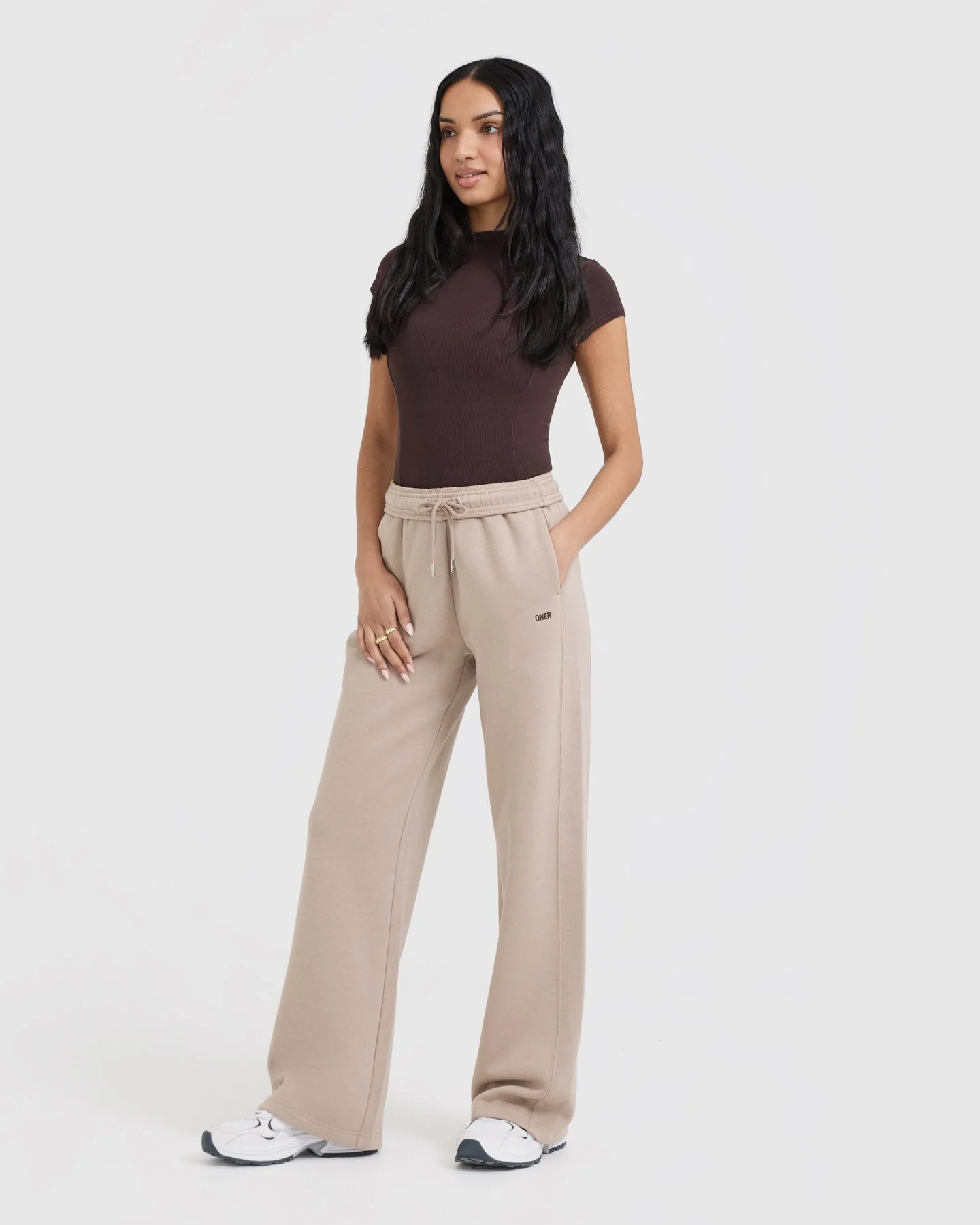 Foundations Straight Leg Joggers | Mushroom Brown - Image 3