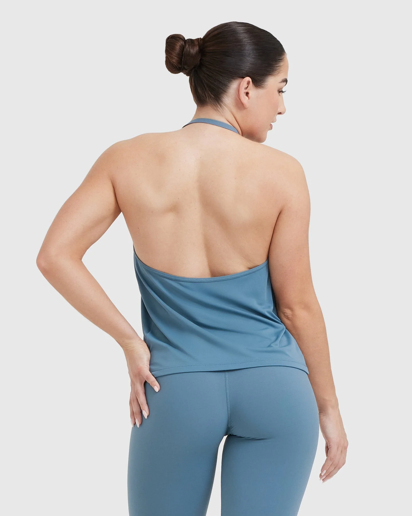 Go To High Neck Loose Crop Vest | Moonstone Blue - Image 2