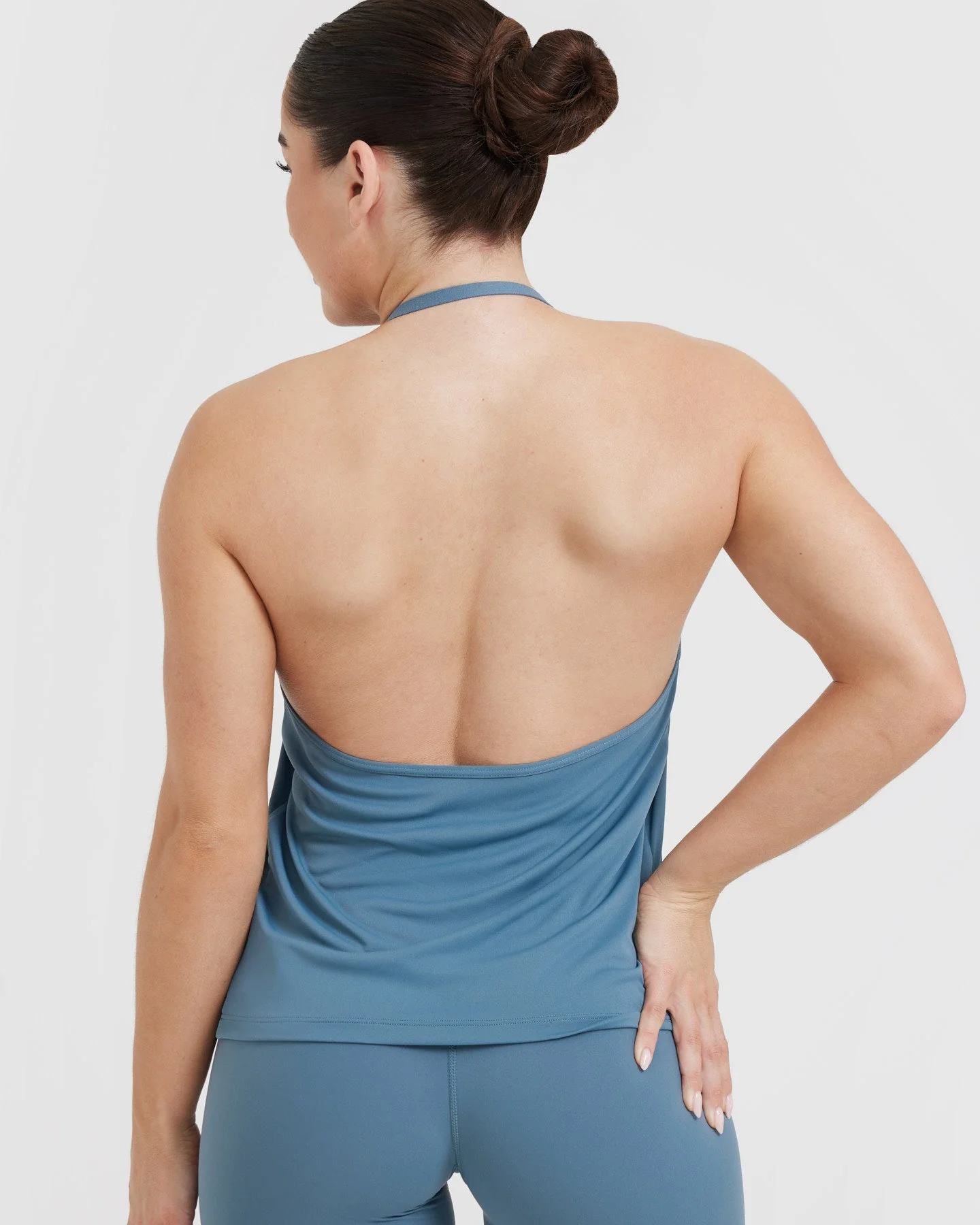 Go To High Neck Loose Crop Vest | Moonstone Blue - Image 5