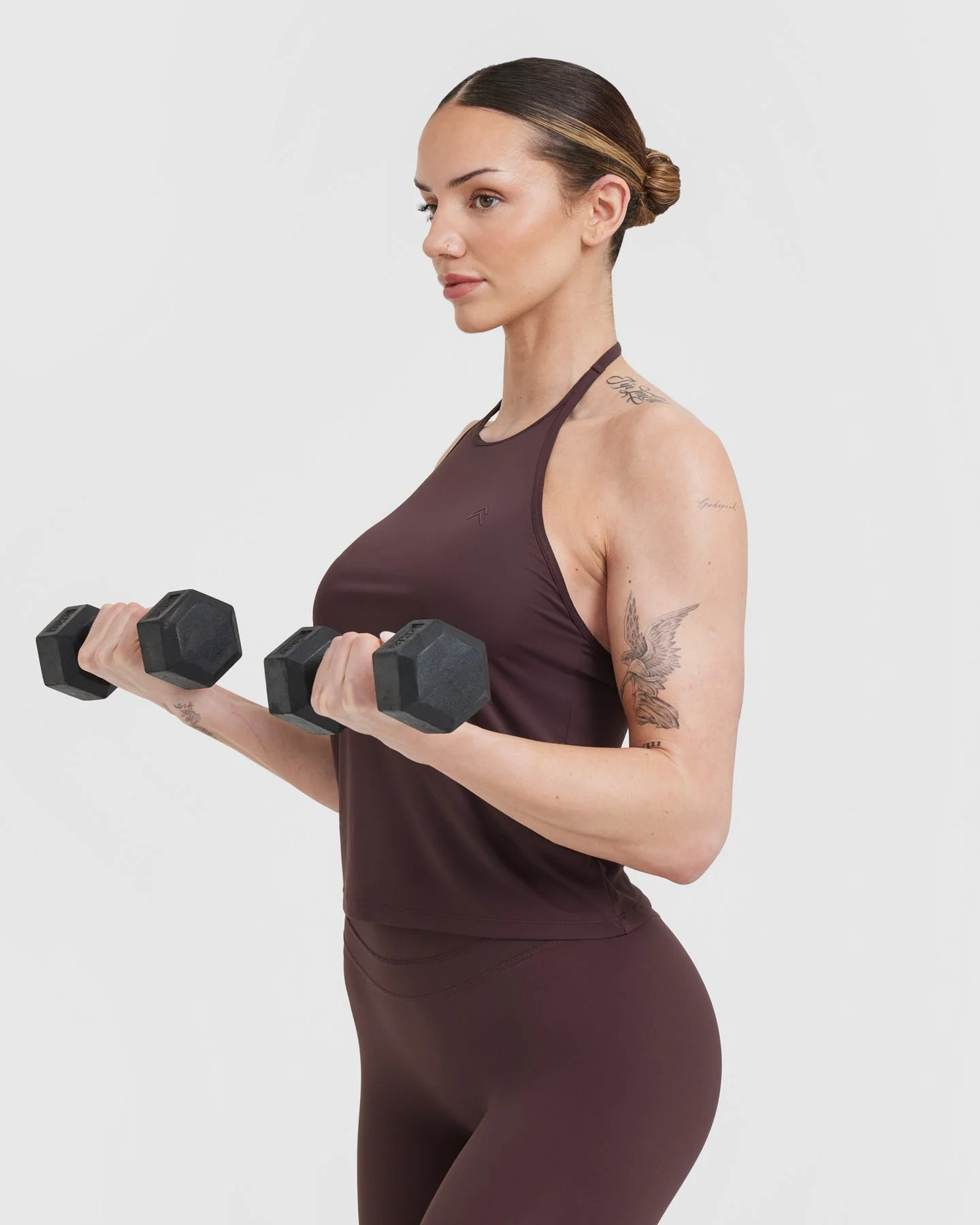 Go To High Neck Loose Crop Vest | Plum Brown - Image 6