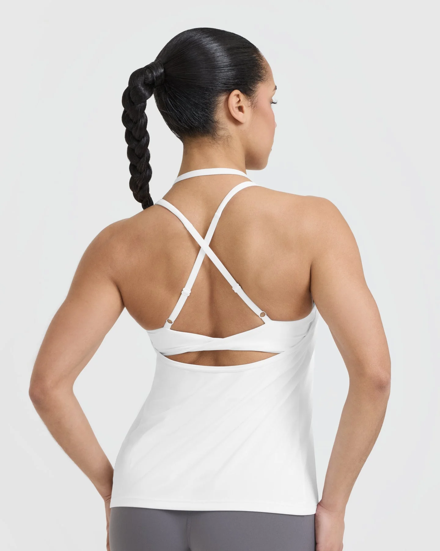 Go To High Neck Loose Crop Vest | White - Image 5