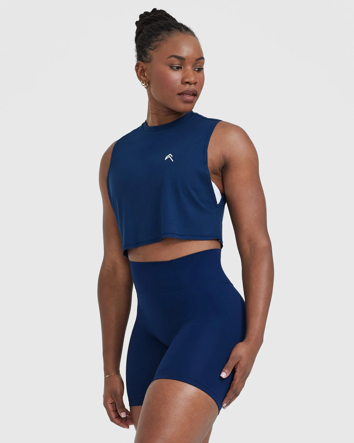 Go To Muscle Crop Vest | Midnight Blue - Image 3