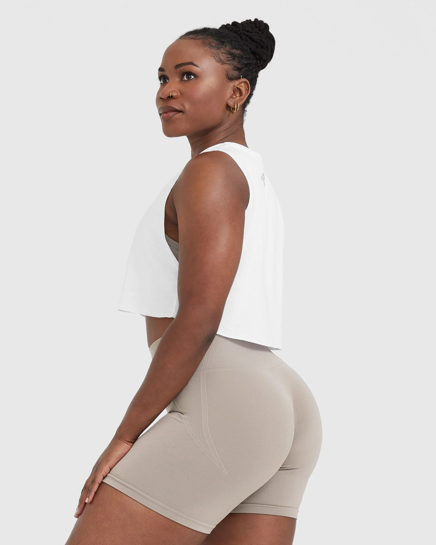 Go To Muscle Crop Vest | White - Image 2
