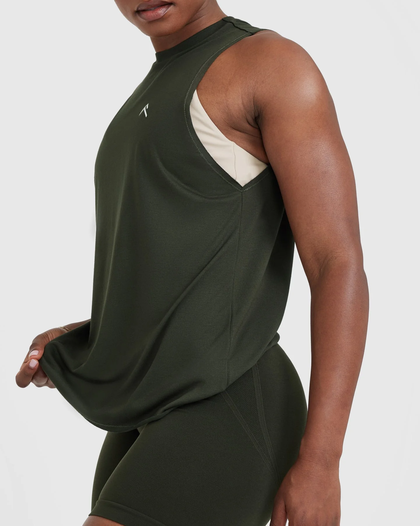 Go To Muscle Vest | Khaki Green - Image 4