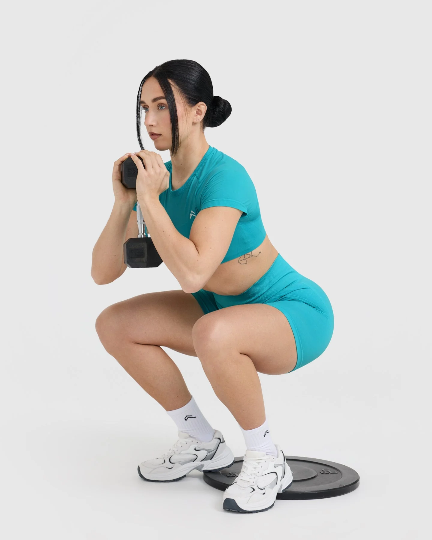 Go To Seamless Fitted Crop Top | Aqua Blue - Image 6