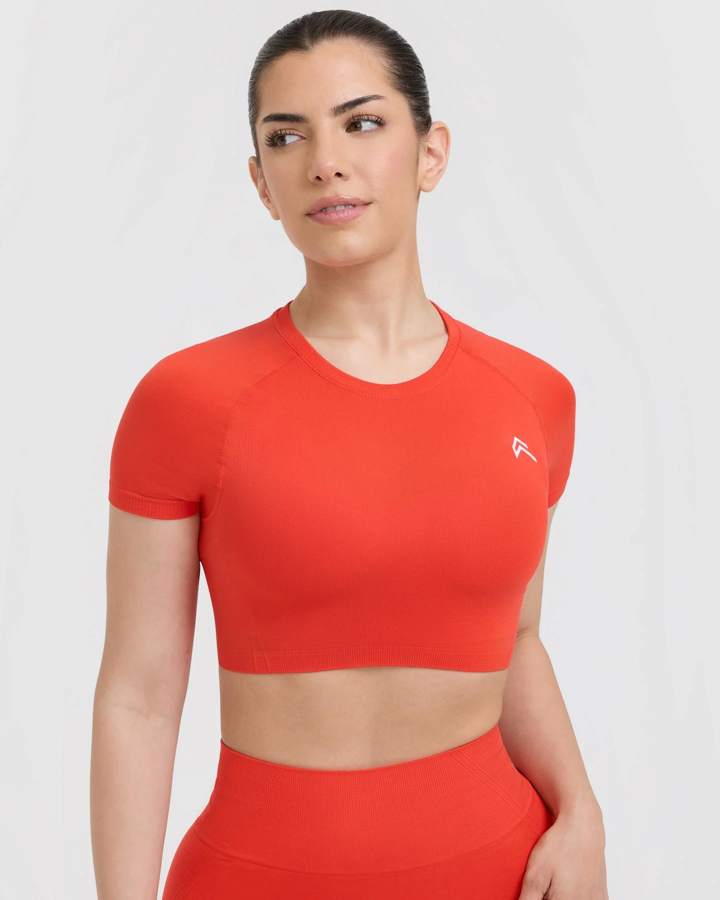 Go To Seamless Fitted Crop Top | Charged Orange - Image 4