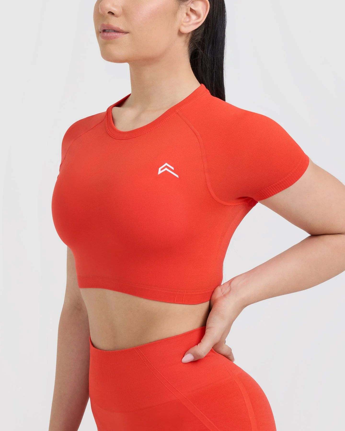 Go To Seamless Fitted Crop Top | Charged Orange - Image 5