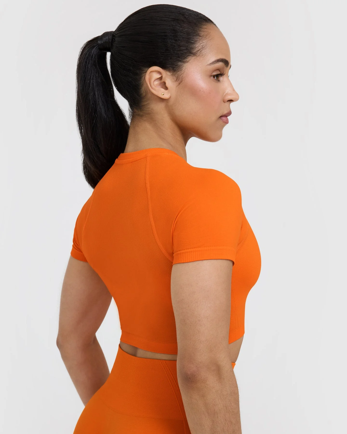 Go To Seamless Fitted Crop Top | Flame Orange - Image 4
