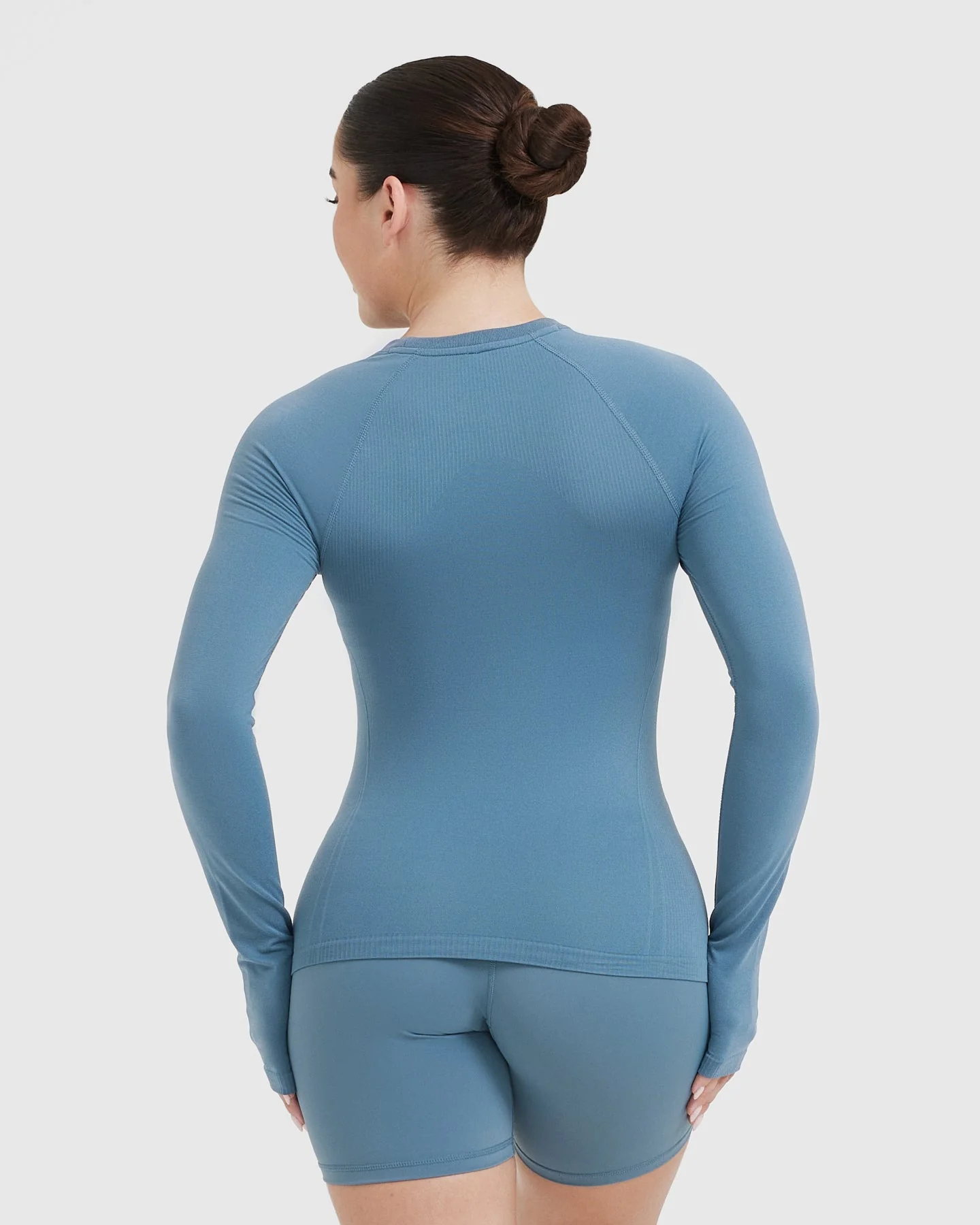 Go To Seamless Fitted Long Sleeve Top | Moonstone Blue - Image 2