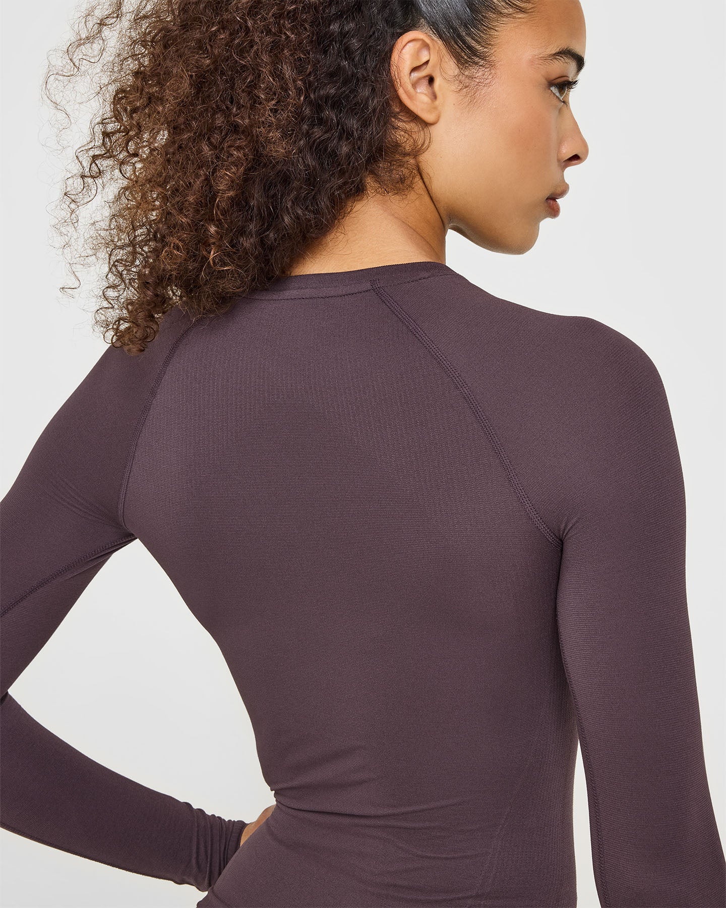 Go To Seamless Fitted Long Sleeve Top | Umber Brown - Image 5