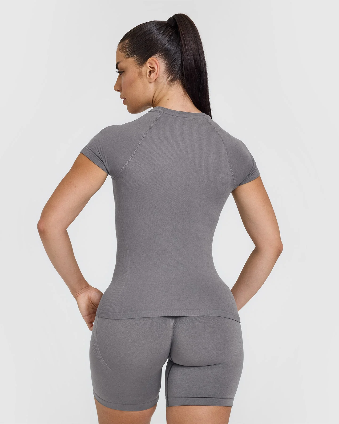 Go To Seamless Fitted Top | Ash Grey - Image 2