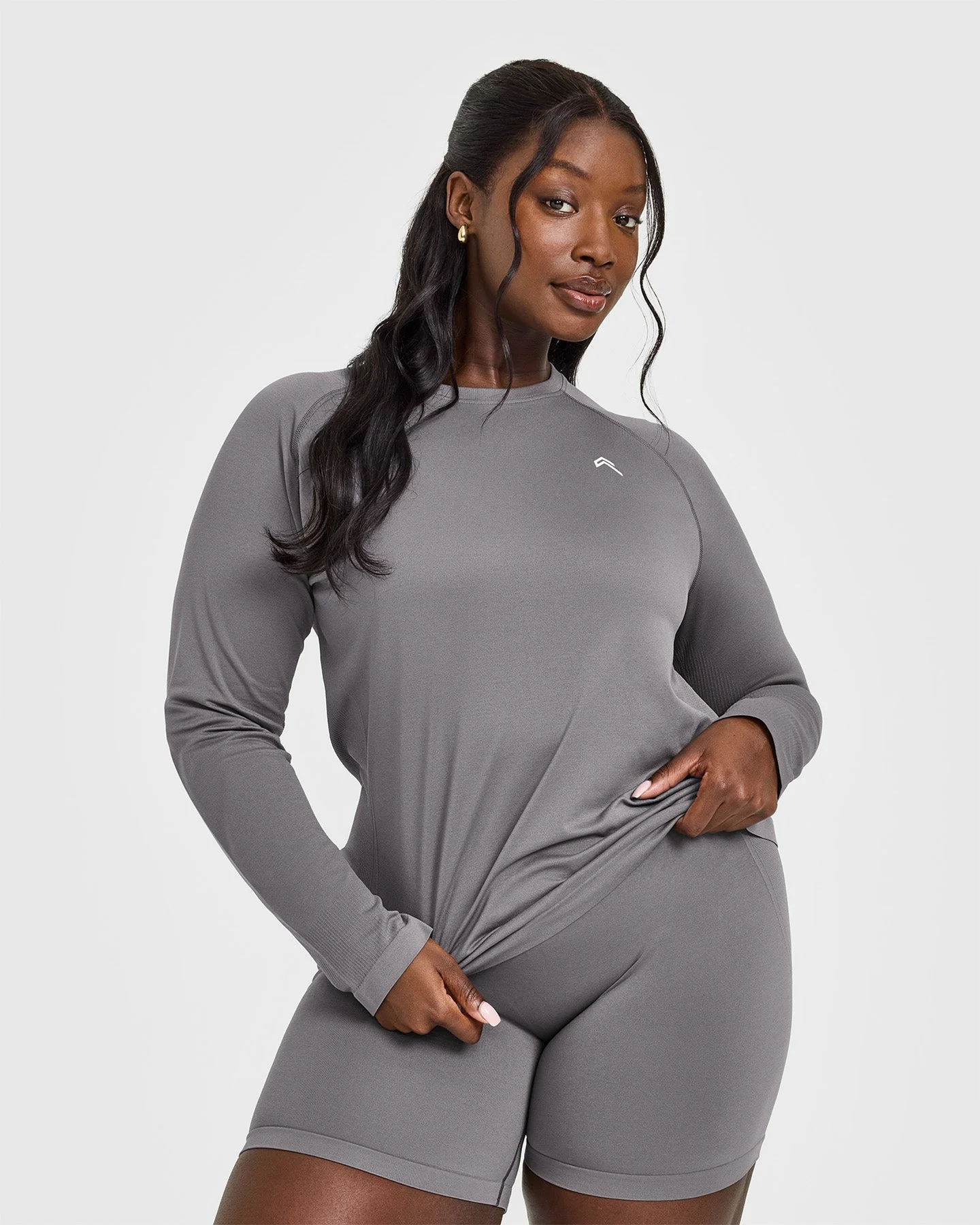 Go To Seamless Loose Long Sleeve Top | Ash Grey