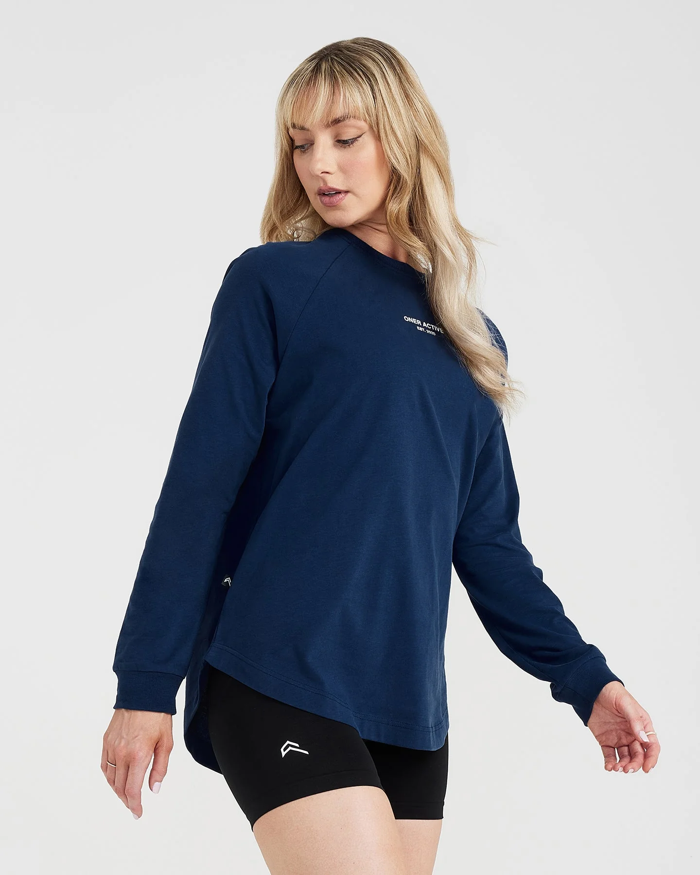 Graphic Oversized Long Sleeve Tee | Washed Midnight - Image 2