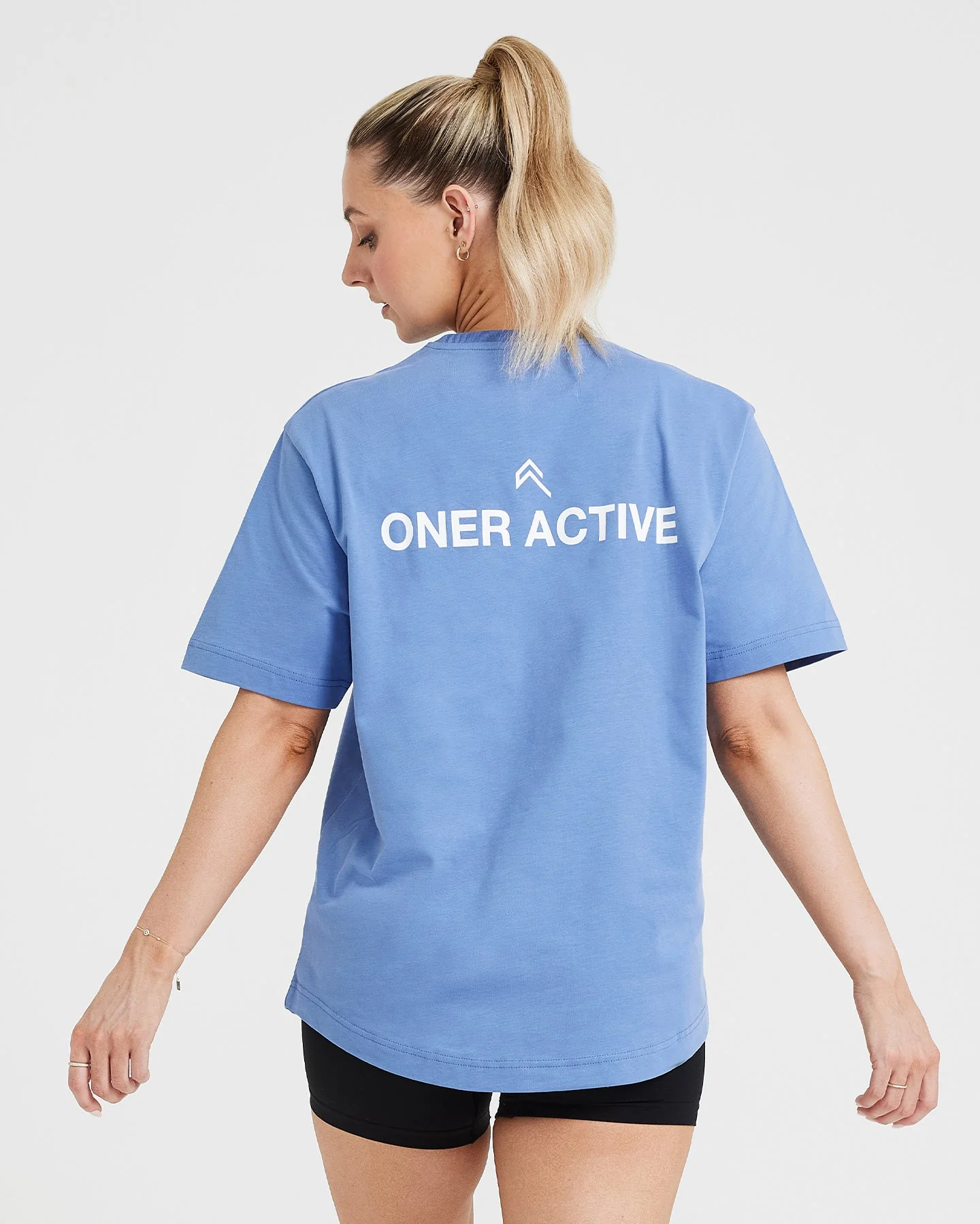 Graphic Oversized Short Sleeve Tee | Washed Light Denim - Image 2