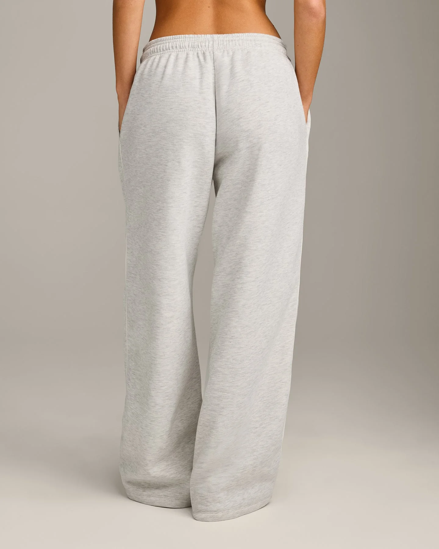 Jersey Tracksuit Straight Leg Joggers | Light Grey Marl - Image 6