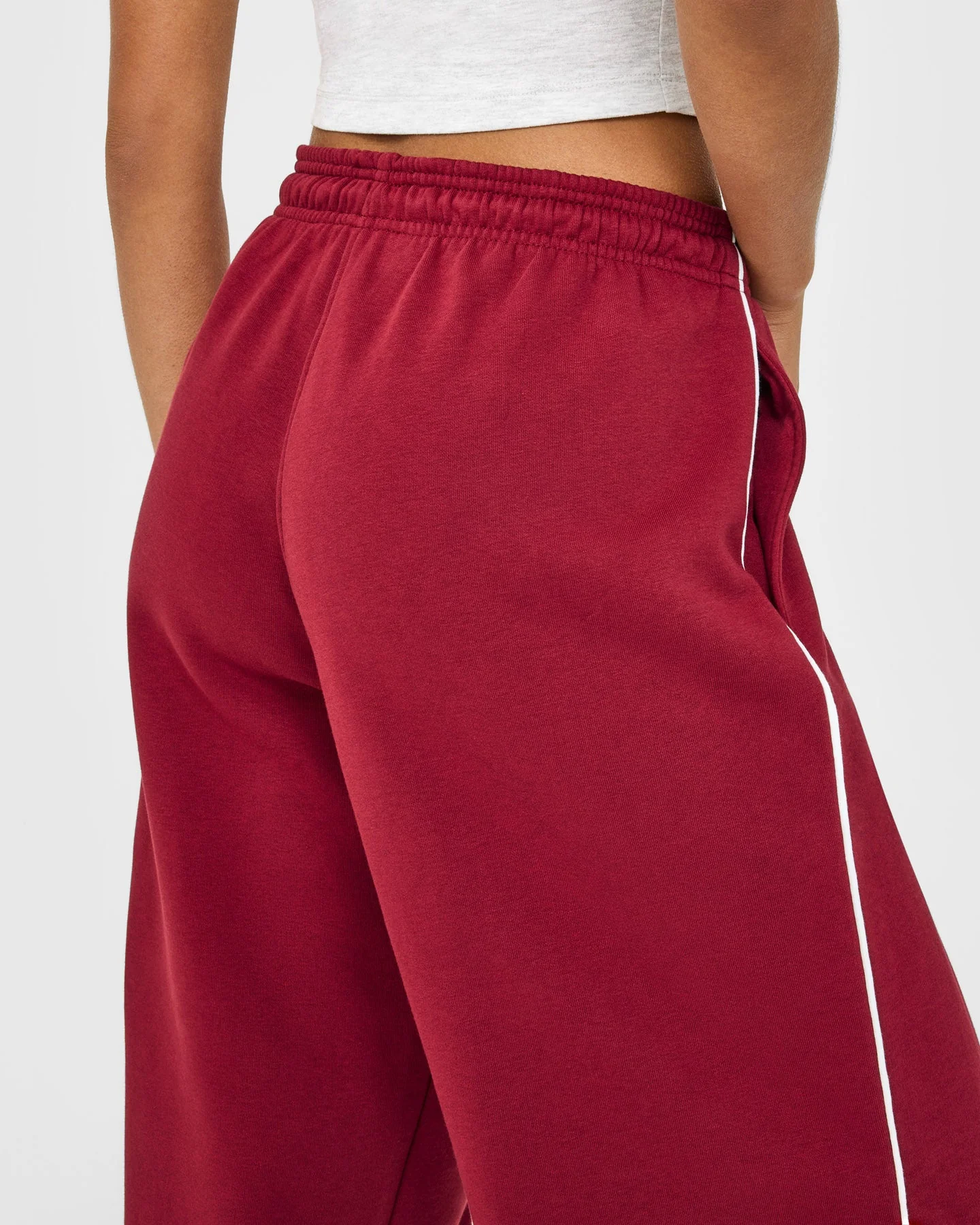 Jersey Tracksuit Straight Leg Joggers | Ruby Red - Image 5