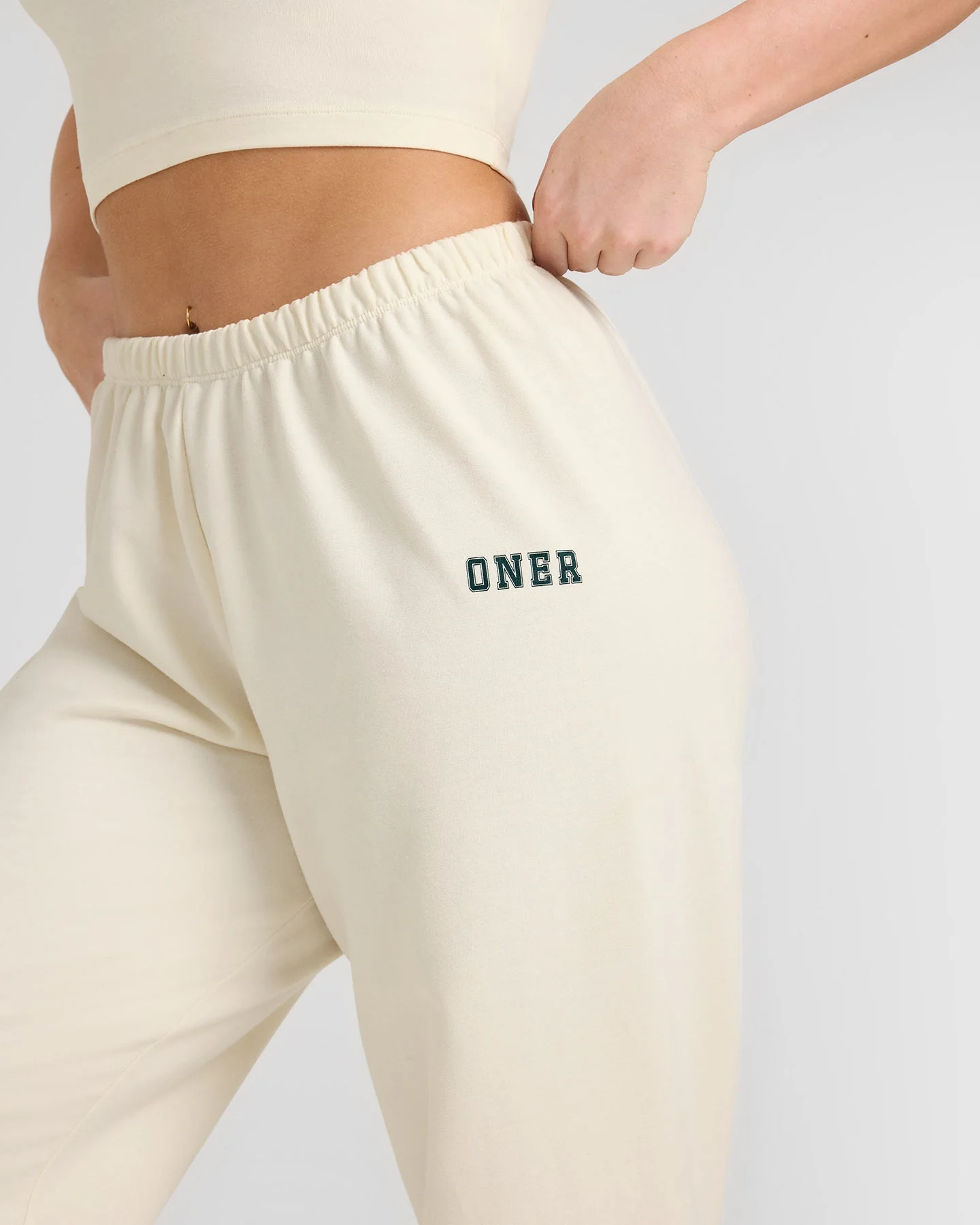 Lightweight Joggers with Printed Logo | Off White - Image 4