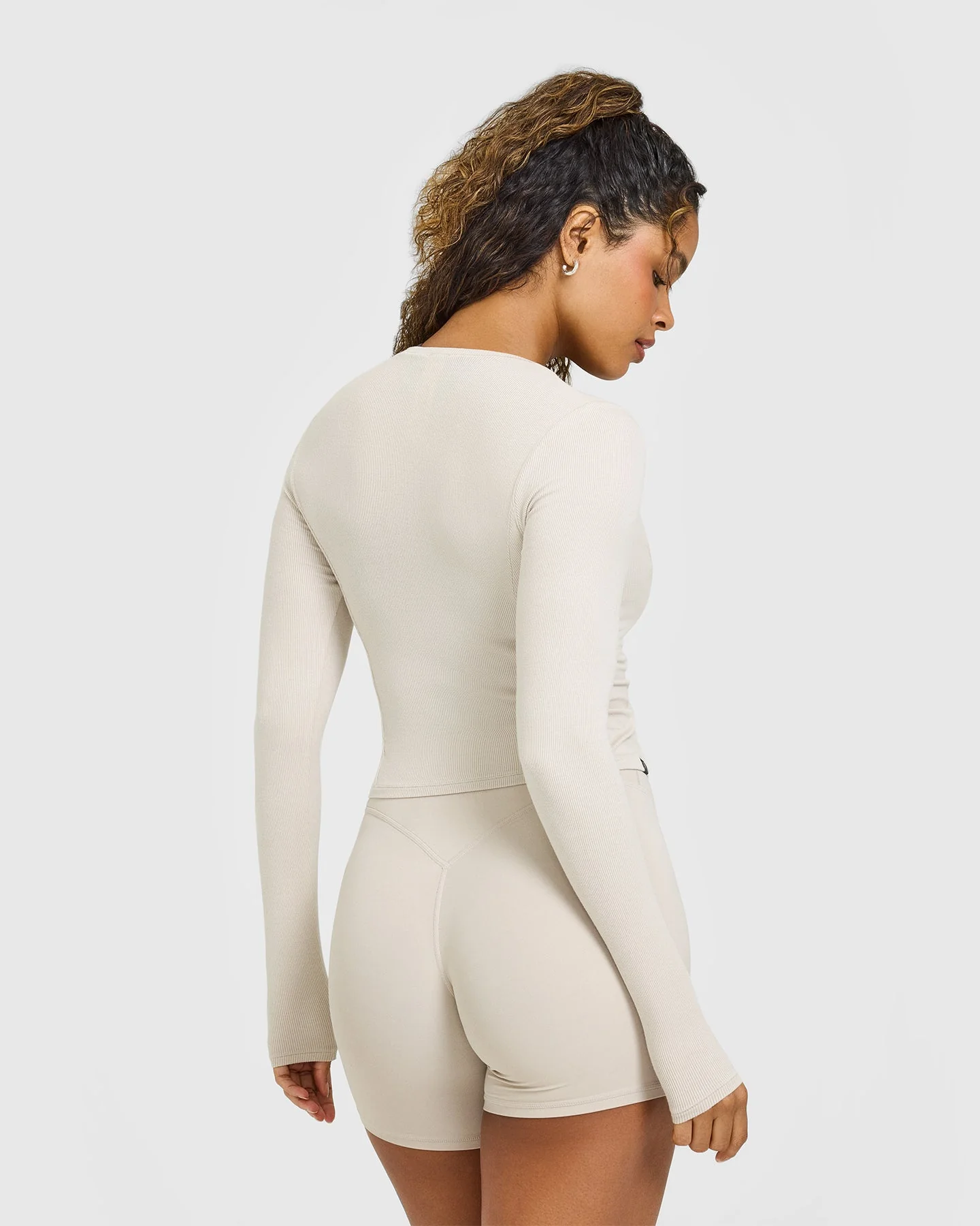 Mellow™ Rib Mid Long Sleeve Cardigan | Sand - Image 2