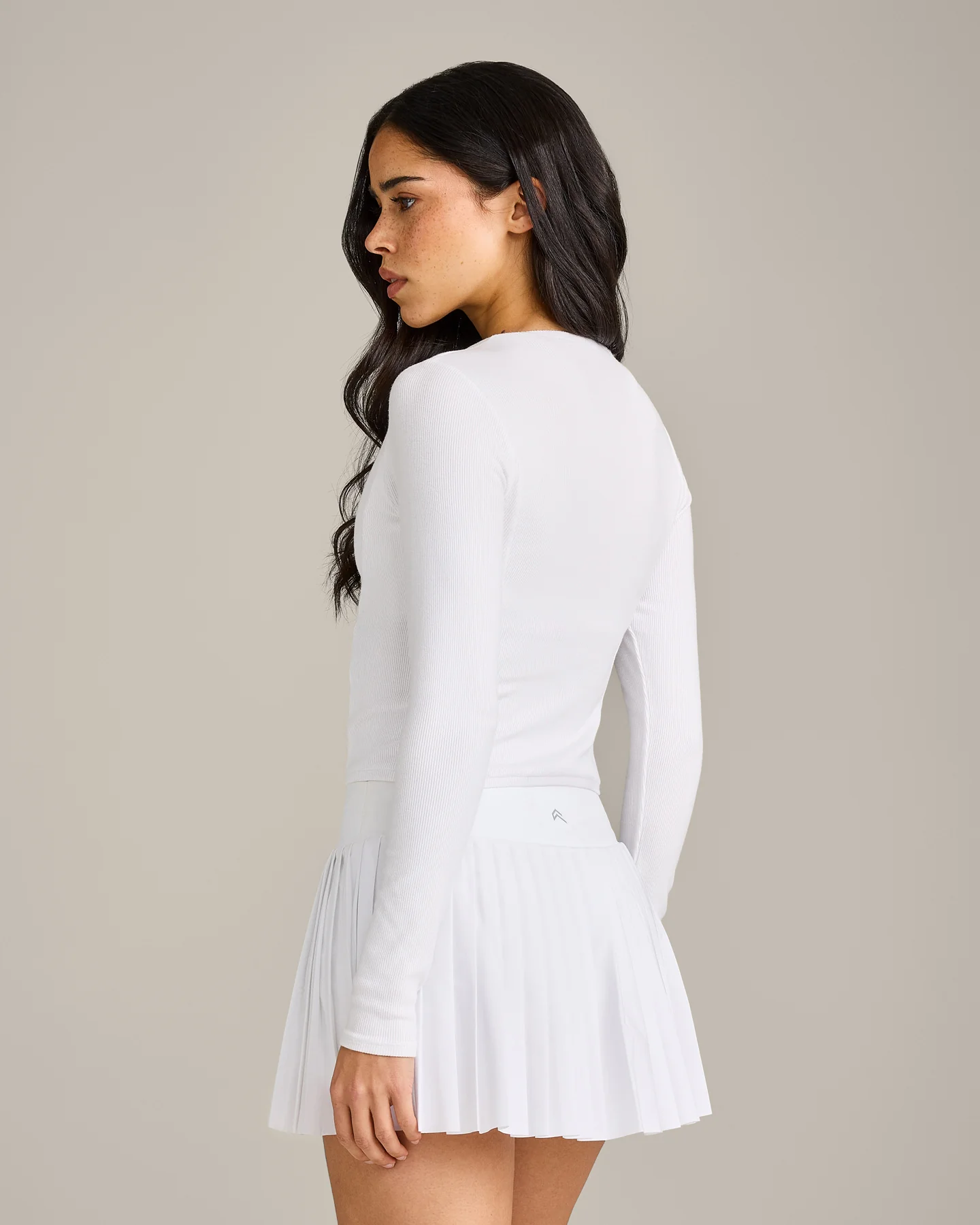 Mellow™ Rib Mid Long Sleeve Cardigan | White - Image 6