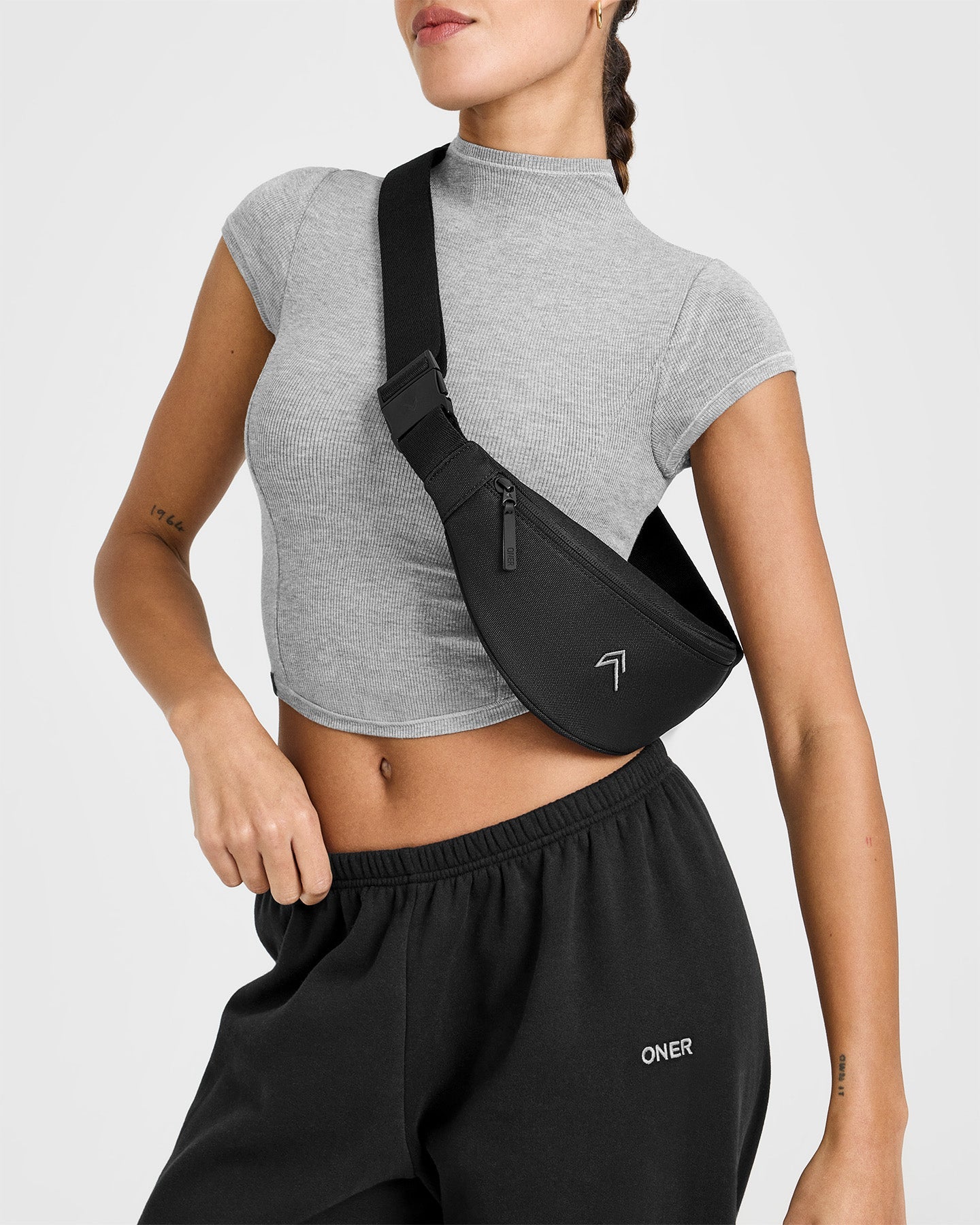 Mellow™ Rib Mid Mock Neck T-Shirt | Charcoal Marl - Image 6