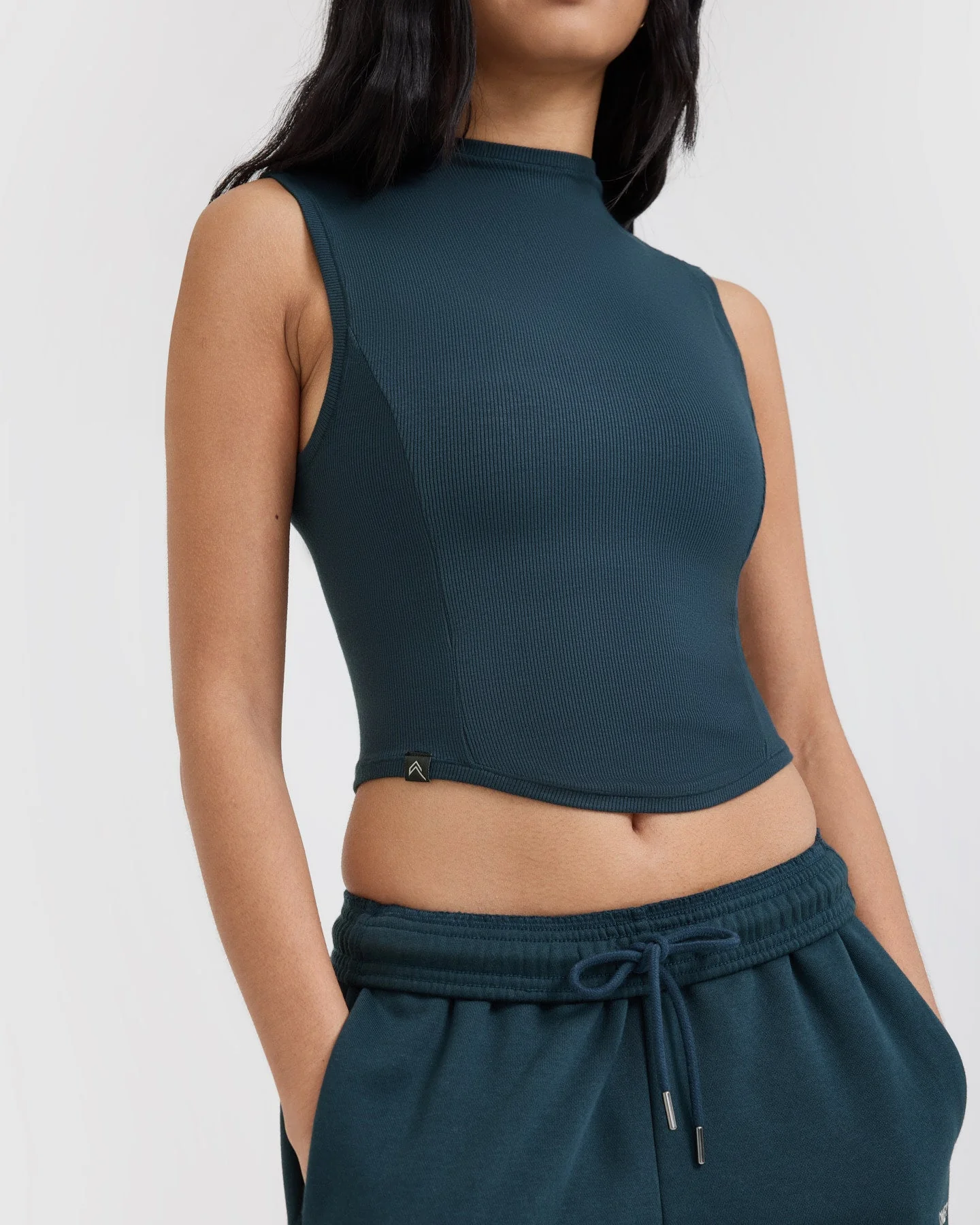 Mellow™ Rib Mid Mock Neck Tank | Oil Blue - Image 5