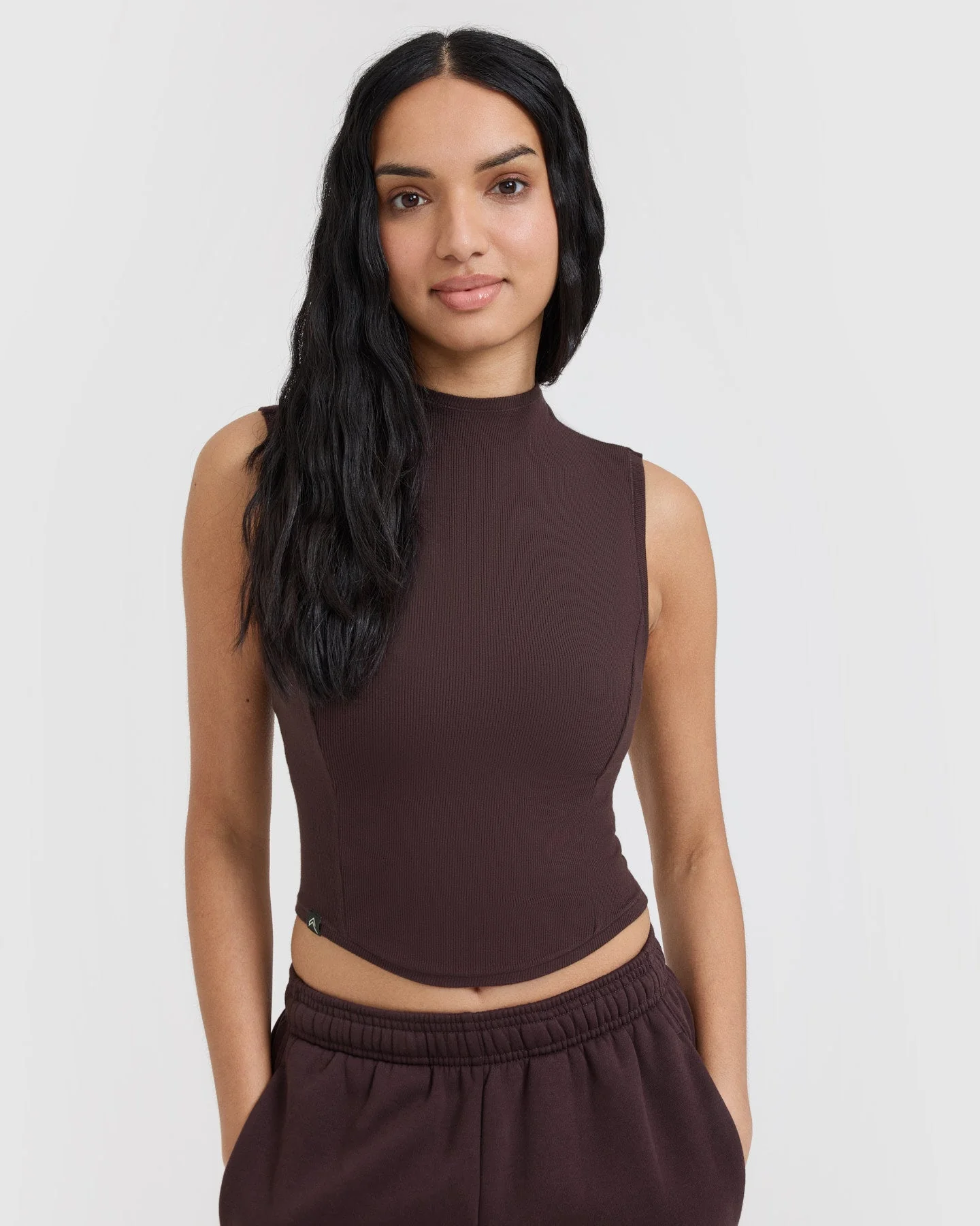 Mellow™ Rib Mid Mock Neck Tank | Plum Brown - Image 4