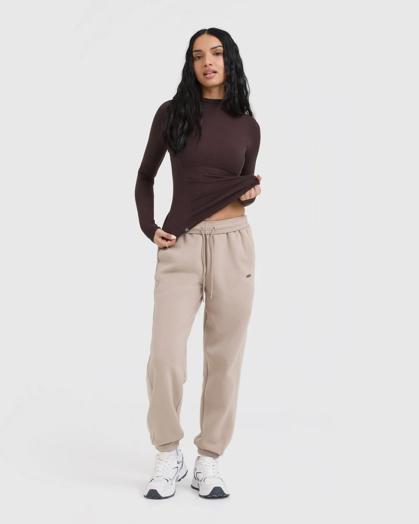Mellow™ Rib Mock Neck Long Sleeve Top | Plum Brown - Image 3